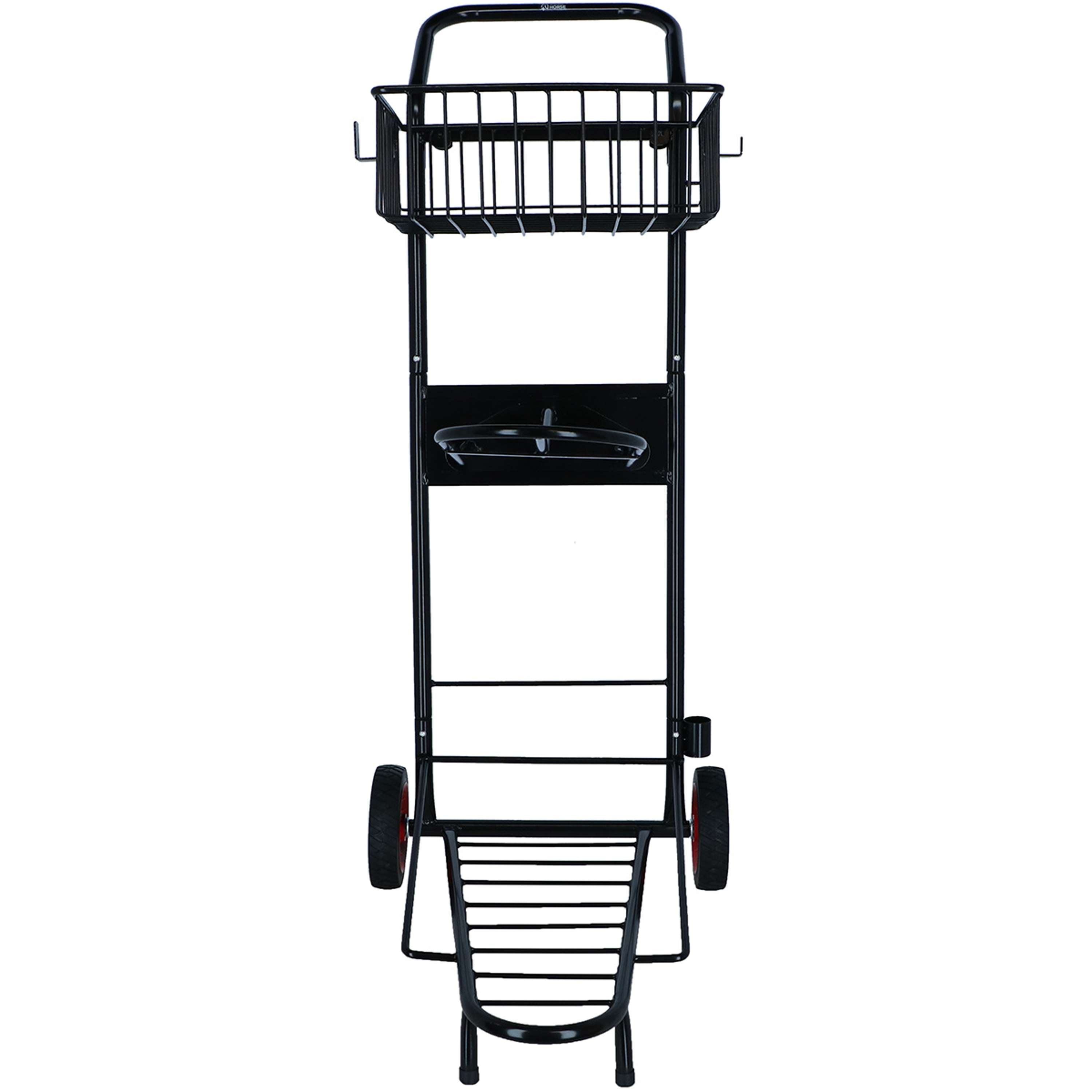 Agradi Horse Chariot Porte-Selle avec Panier Noir