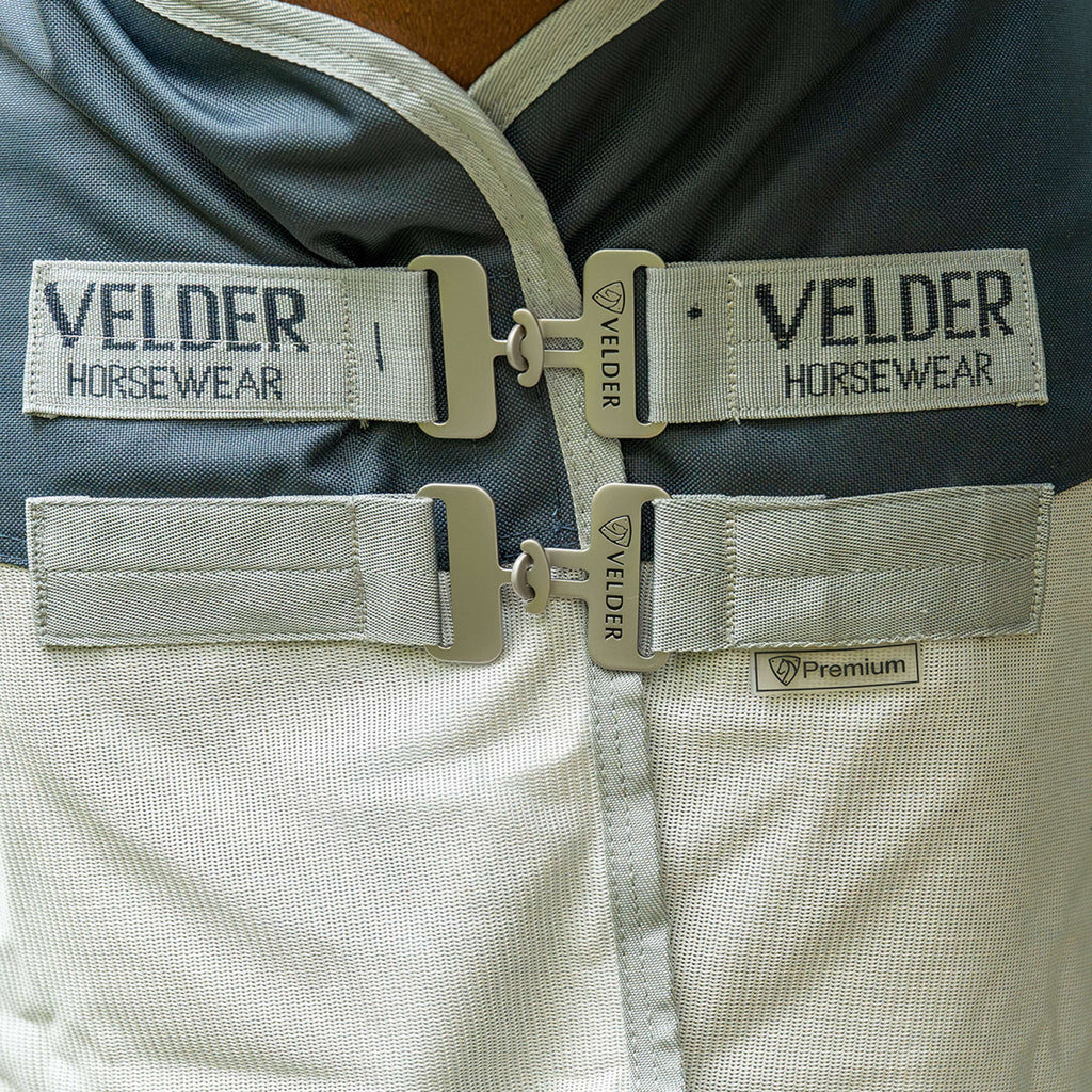 Velder Horsewear Premium Pony Couverture Anti-Mouches Rainless Summer Navy/Field Grey