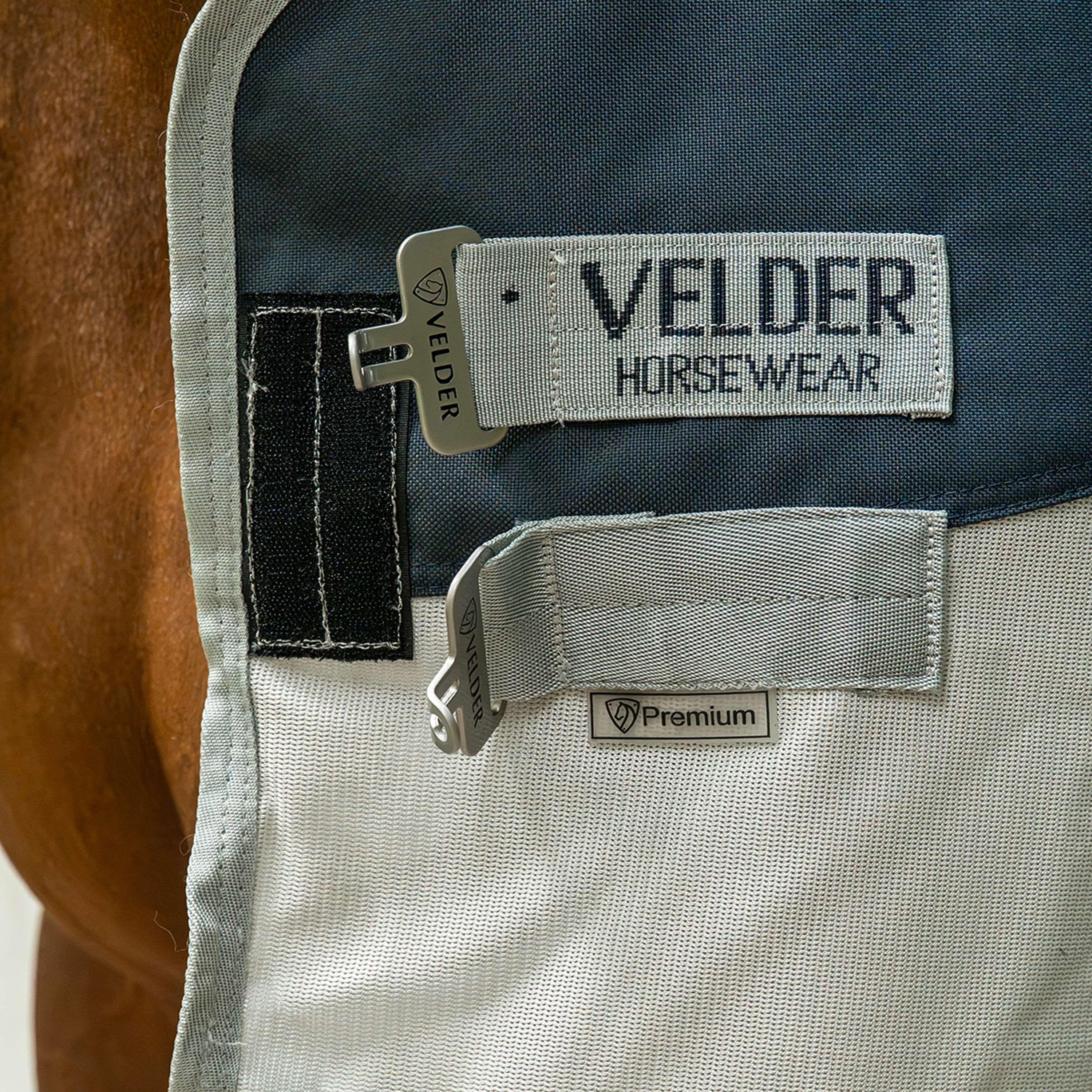 Velder Horsewear Premium Pony Couverture Anti-Mouches Rainless Summer Navy/Field Grey