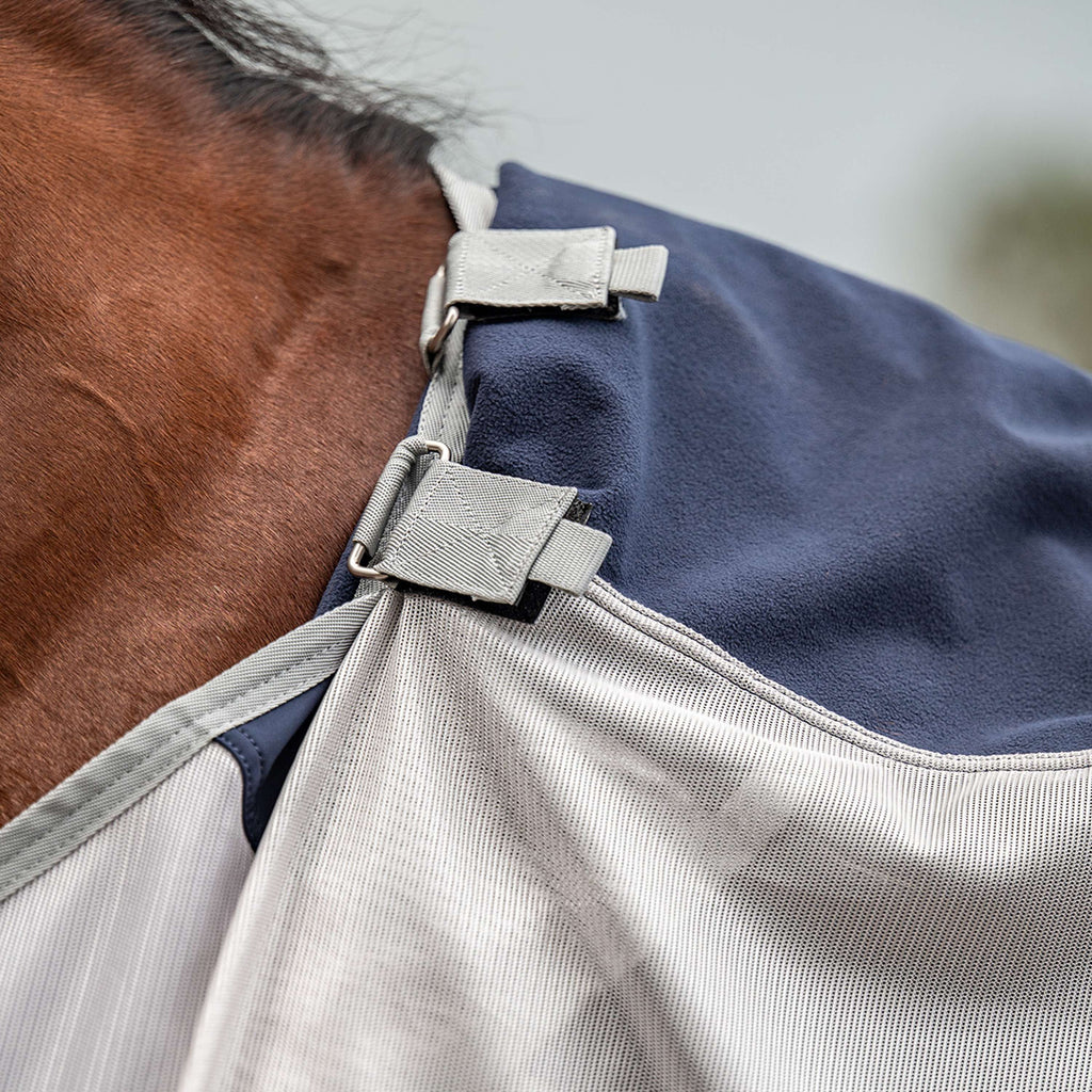 Velder Horsewear Premium Pony Couverture Anti-Mouches Rainless Fall Navy/Pearl Silver