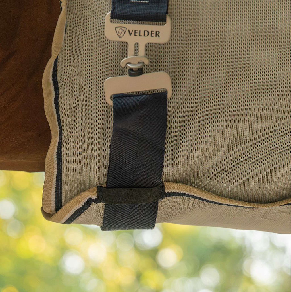 Velder Horsewear Premium Pony Couverture Anti-Mouches Waterproof-Top Navy/Pearl Silver