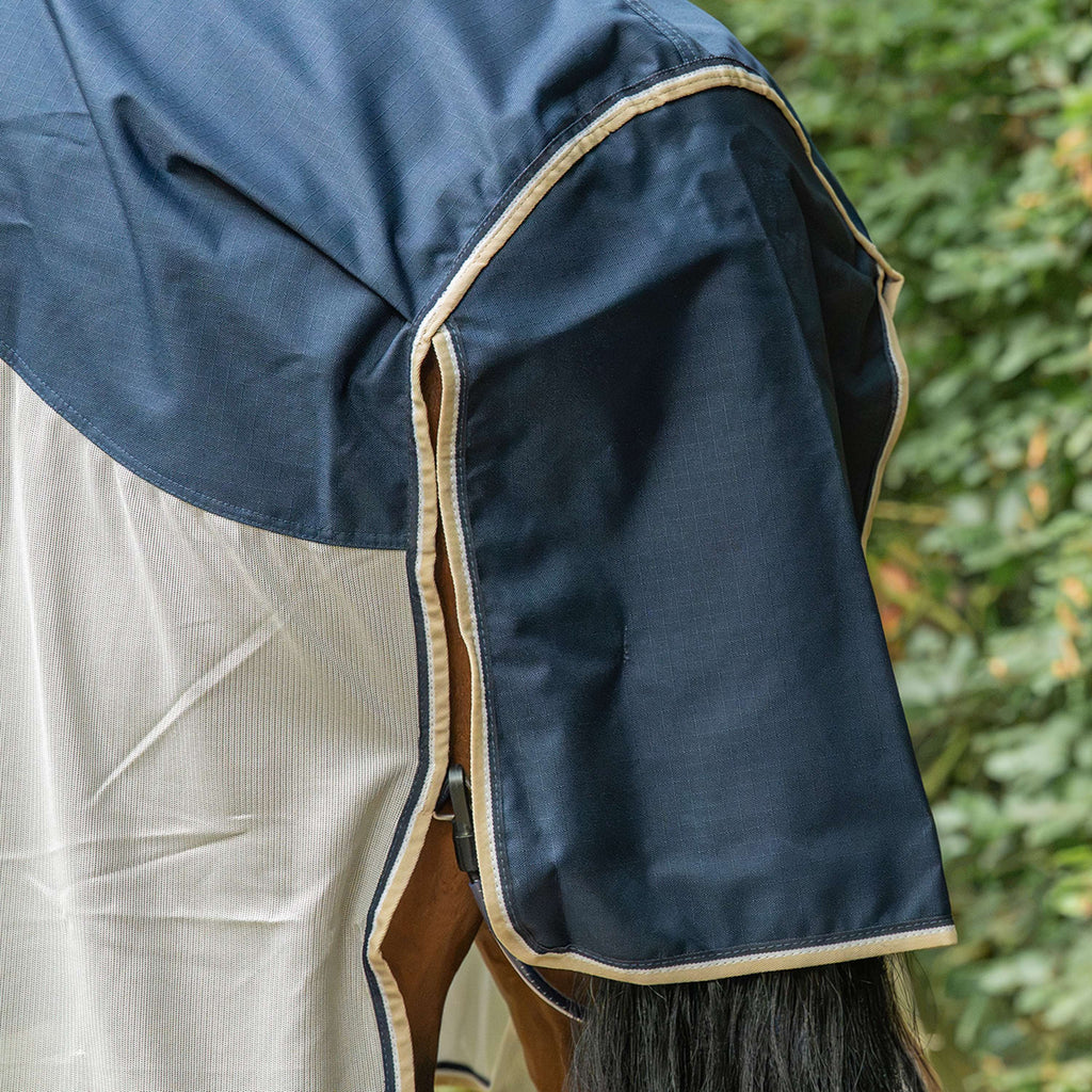Velder Horsewear Premium Pony Couverture Anti-Mouches Waterproof-Top Navy/Pearl Silver