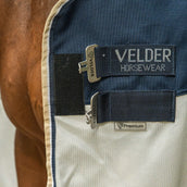 Velder Horsewear Premium Couverture Anti-Mouches Waterproof-Top Navy/Pearl Silver