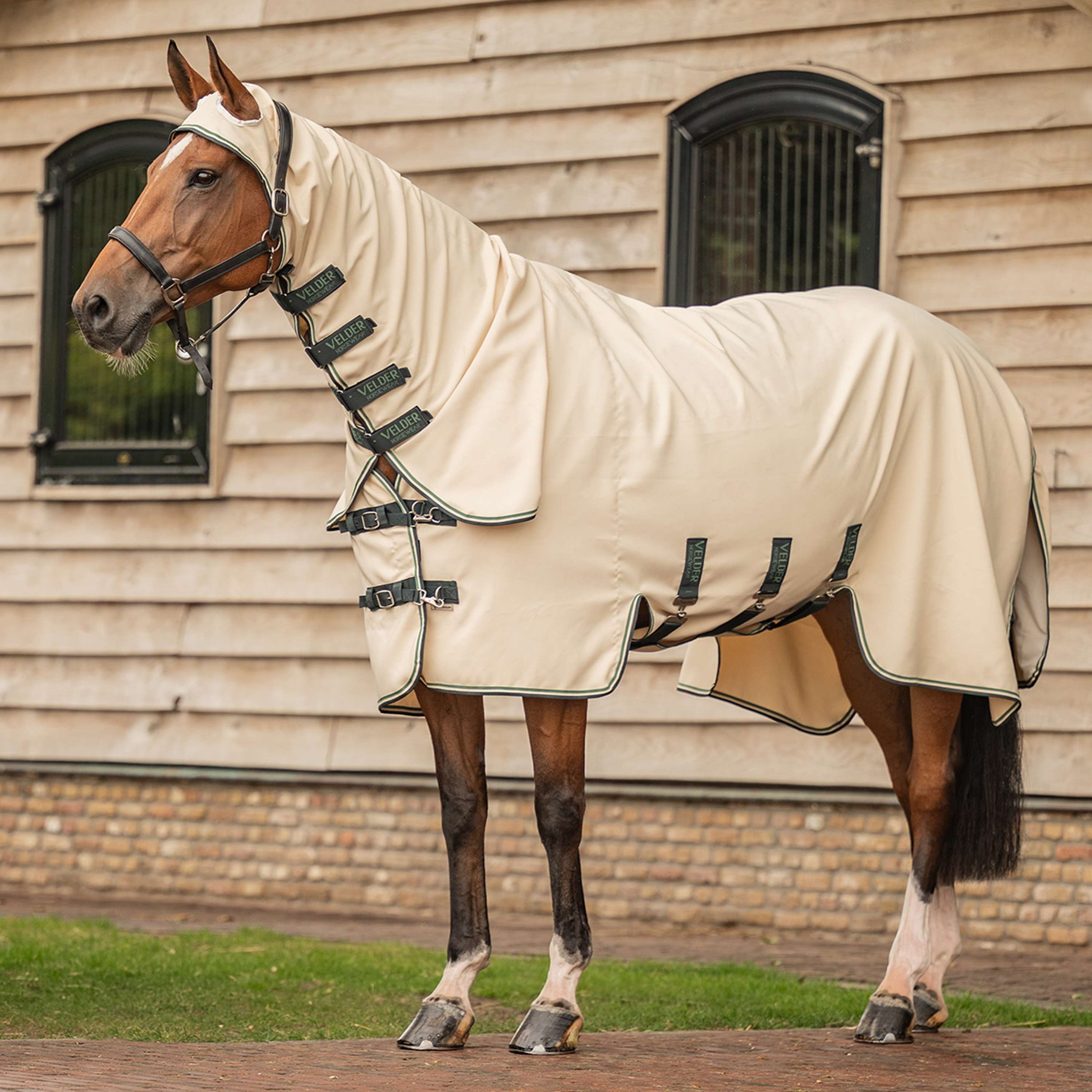 Velder Horsewear Premium Sweet Itch Hoody Dune/Heather Green