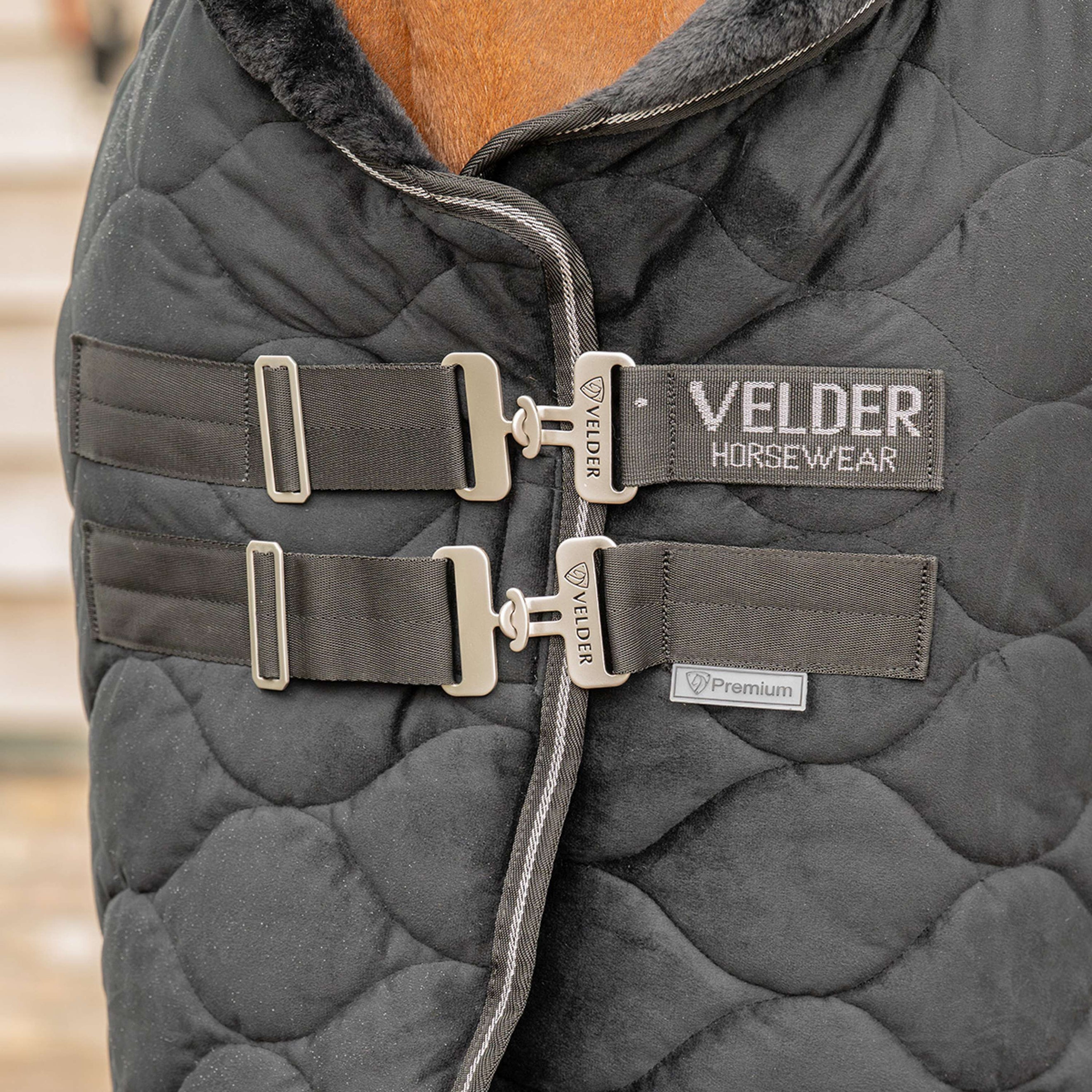 Velder Horsewear Premium Couverture de Concours Satin Glow Black Night Velder Horsewear Premium Couverture de Concours Satin Glow Black Night