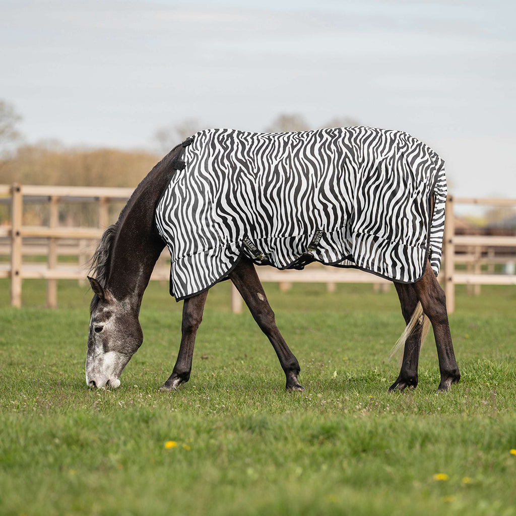 Velder Horsewear Essentials Couverture Anti-Mouches avec Couvre-cou Zebra Noir/Blanc