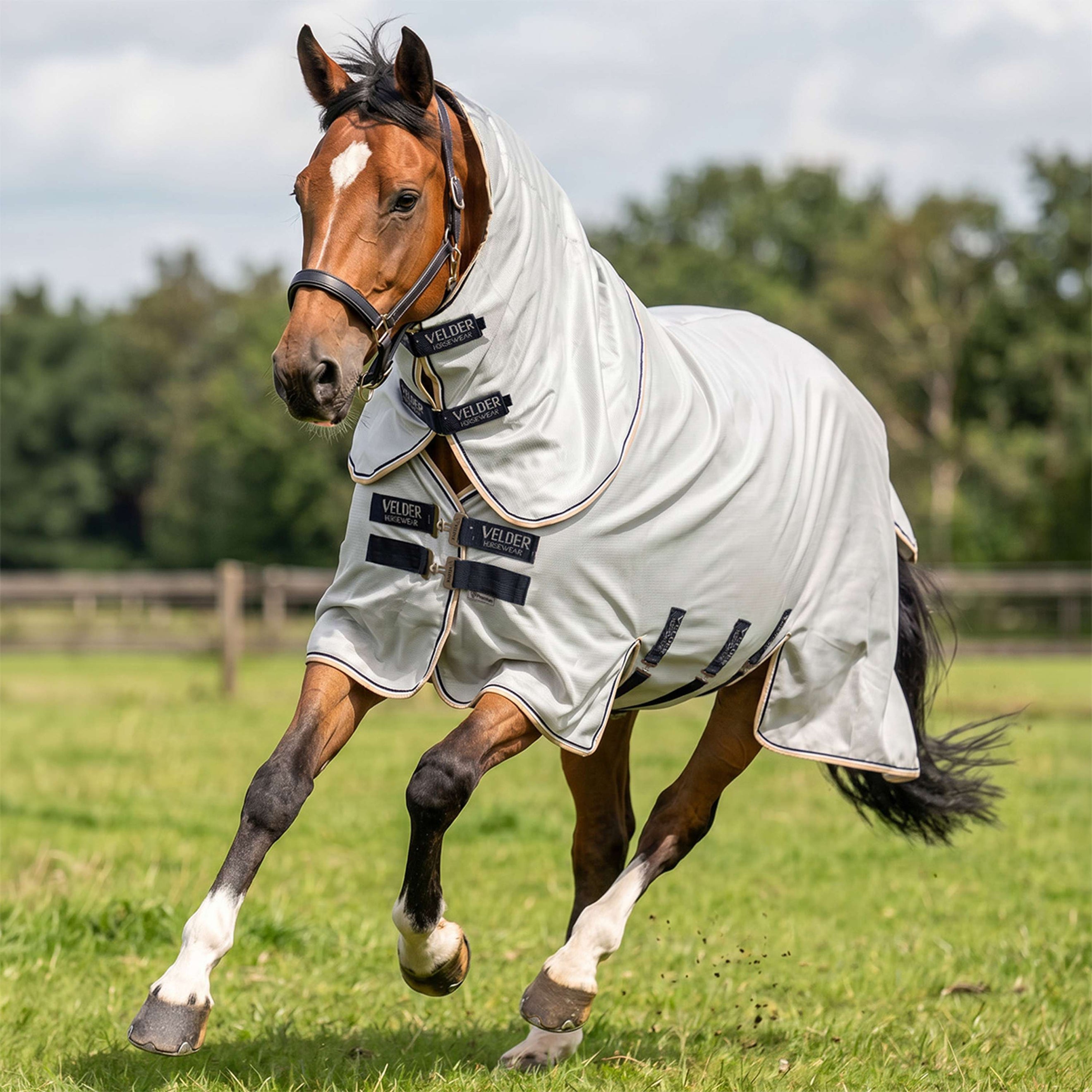 Velder Horsewear Premium Couverture Anti-Mouches Pearl Grey
