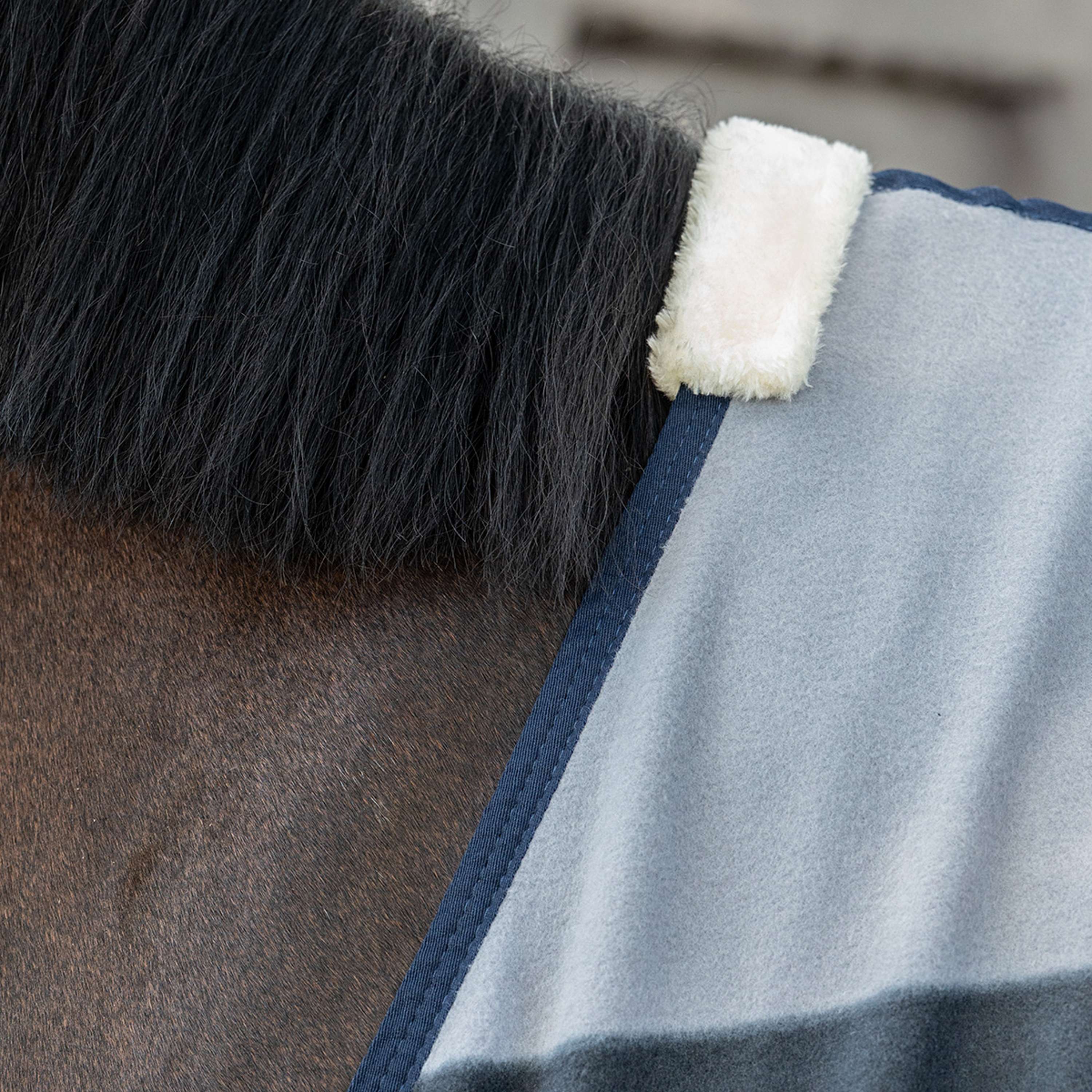 Velder Horsewear Essentials Couverture Polaire Polar Stripes Gris/Bordeuax