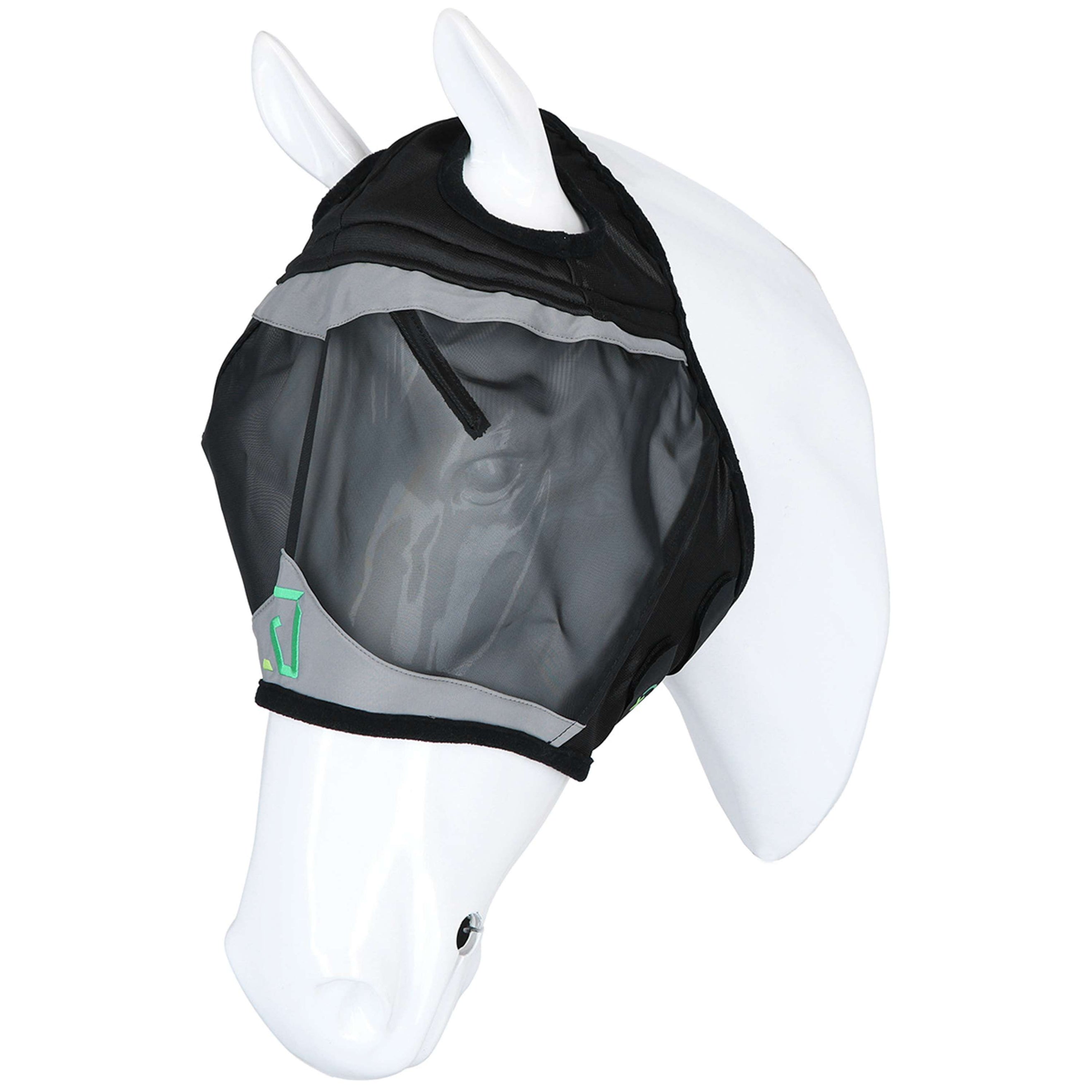 Agradi Horse Masque Anti-Mouches Fine Mesh avec Découpe D'oreille Noir Agradi Horse Masque Anti-Mouches Fine Mesh avec Découpe D'oreille Noir