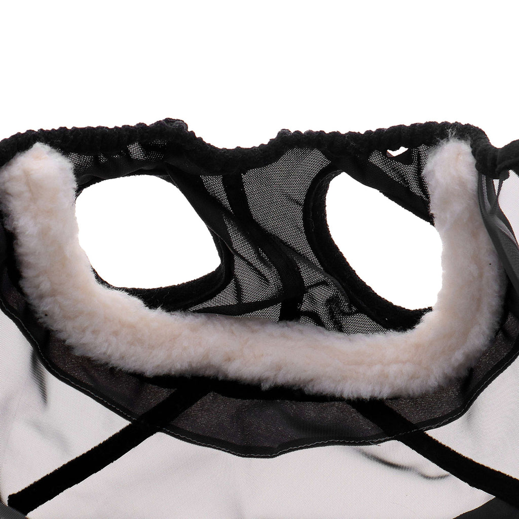 Agradi Horse Masque Anti-Mouches Fine Mesh avec Découpe D'oreille Noir