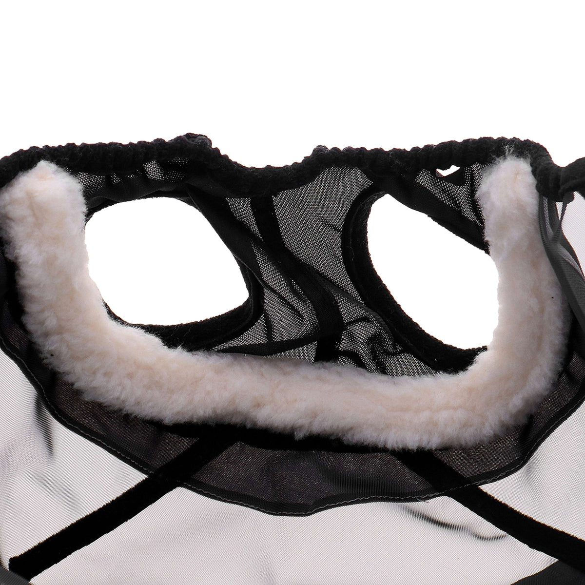 Agradi Horse Masque Anti-Mouches Fine Mesh avec Découpe D'oreille Noir