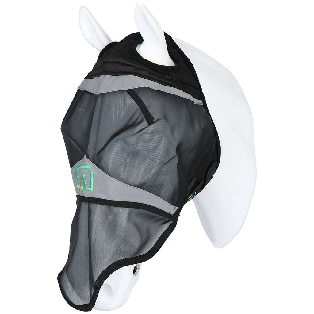 Agradi Horse Masque Anti-Mouches Fine Mesh avec Découpe D'oreille et le Nez Noir