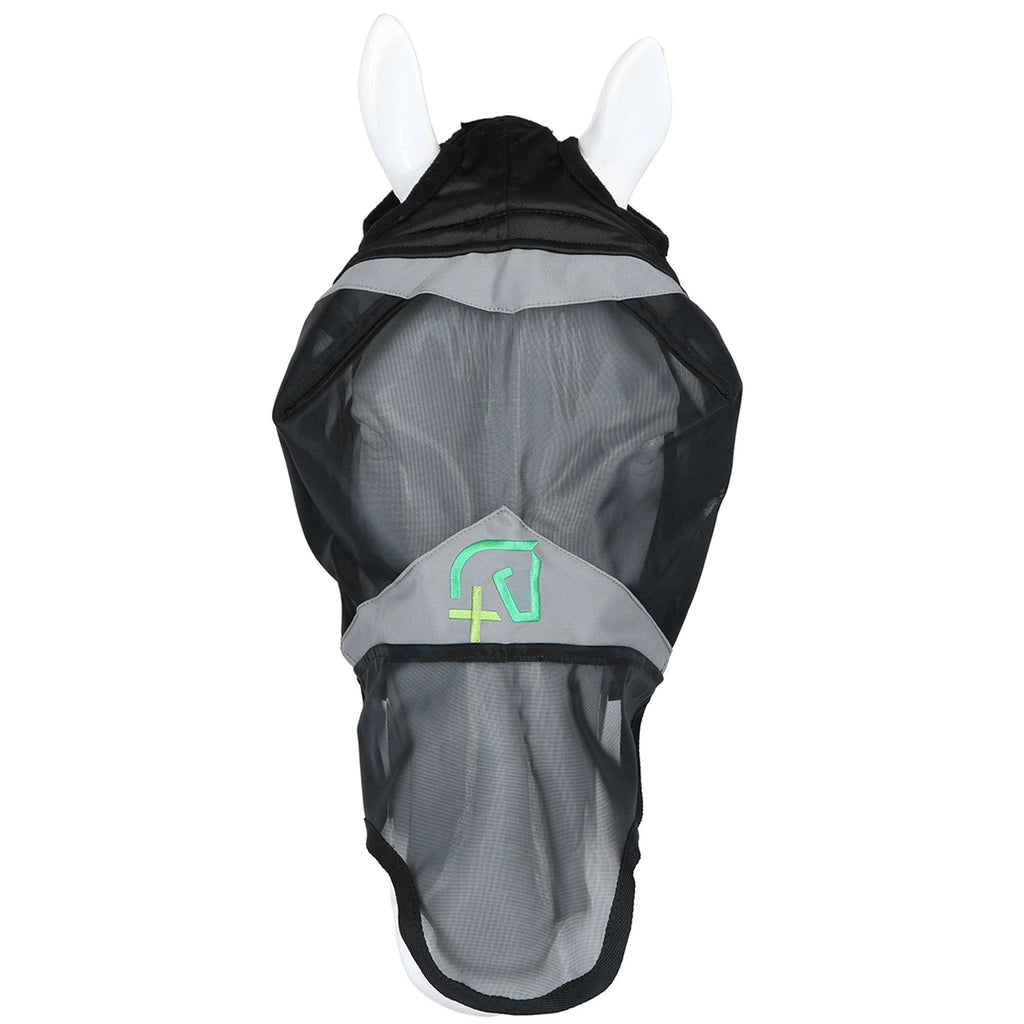 Agradi Horse Masque Anti-Mouches Fine Mesh avec Découpe D'oreille et le Nez Noir