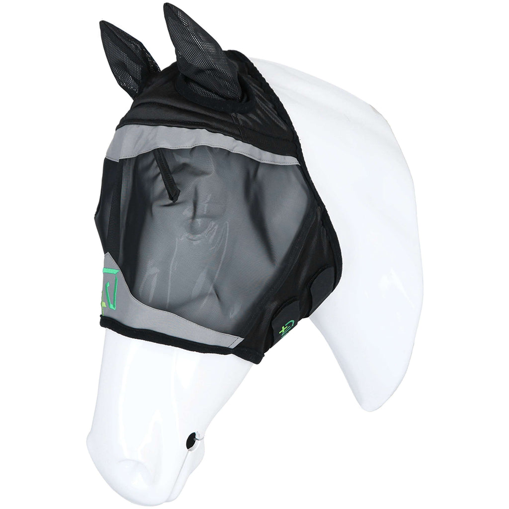 Agradi Horse Masque Anti-Mouches Fine Mesh avec Oreilles Noir