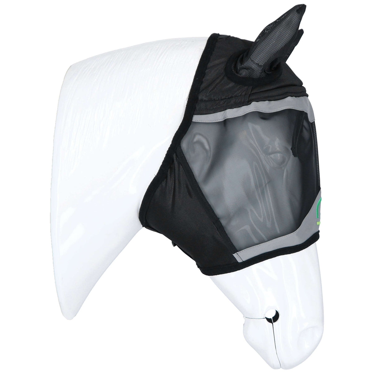 Agradi Horse Masque Anti-Mouches Fine Mesh avec Oreilles Noir