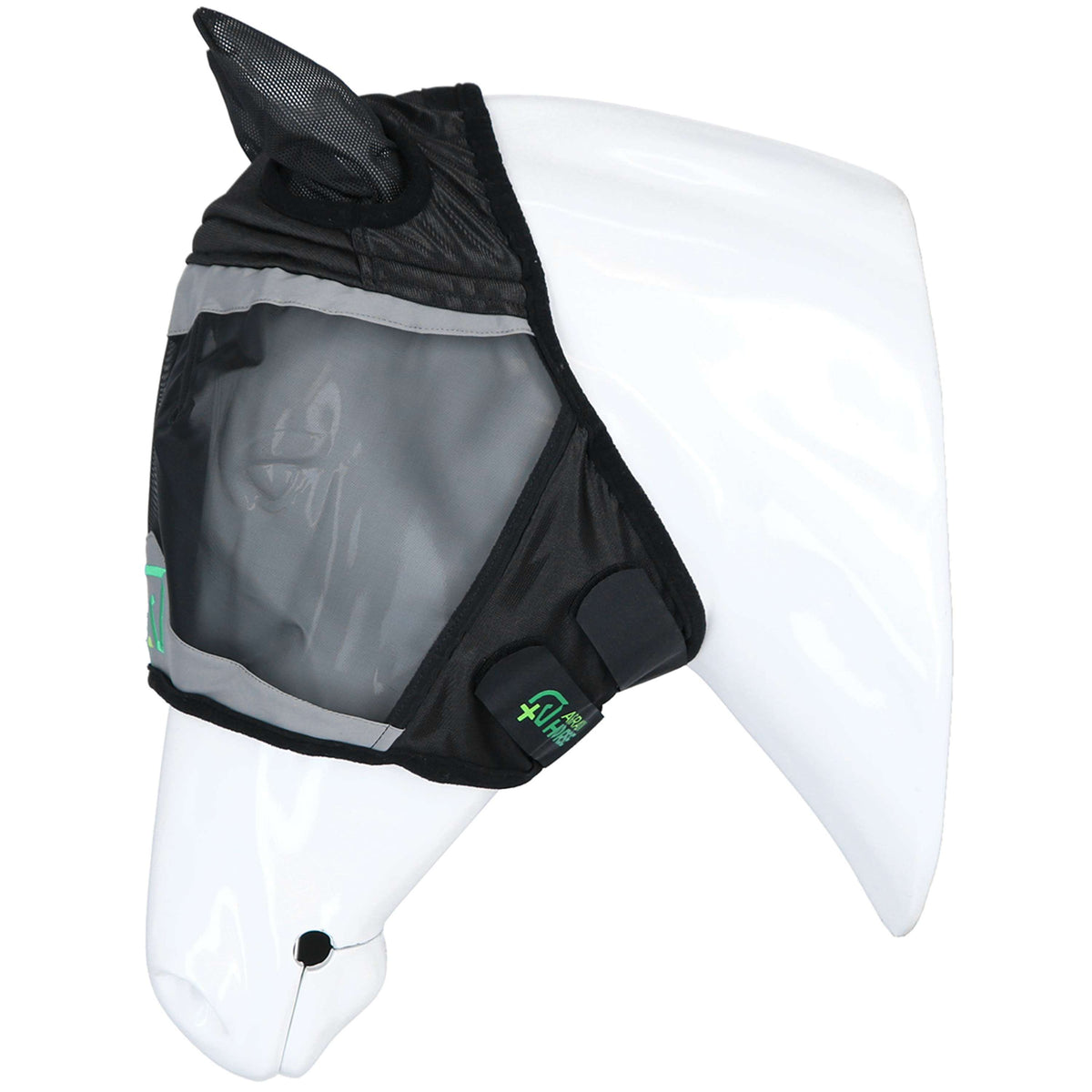 Agradi Horse Masque Anti-Mouches Fine Mesh avec Oreilles Noir