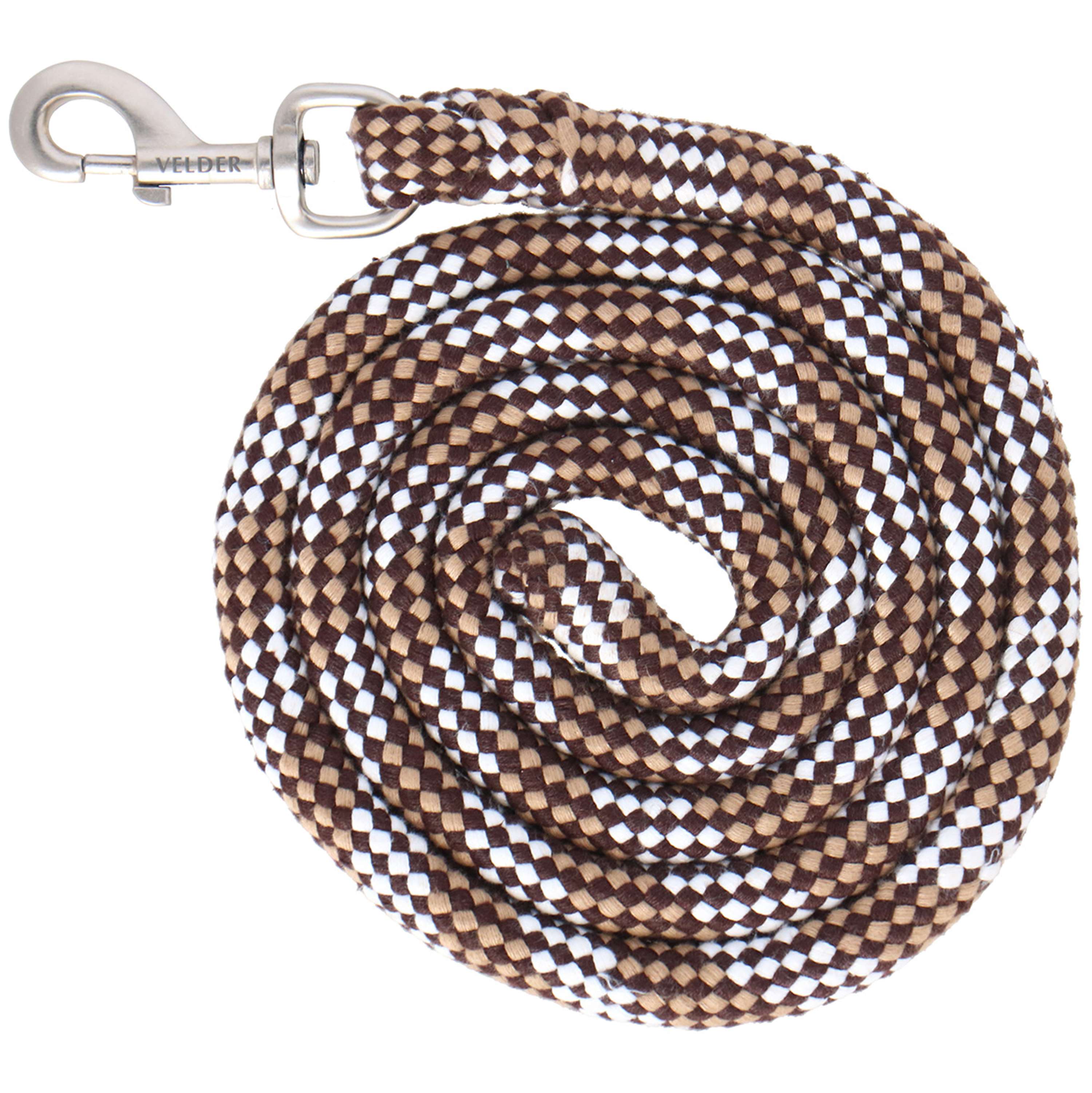 Velder Horsewear Corde pour Licol Soft Grip Marron clair/Marron foncé/Blanc