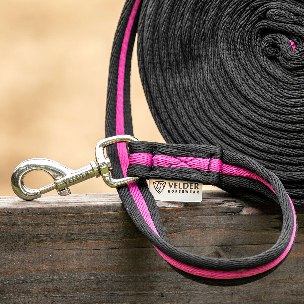 Velder Horsewear Longe Stripe Noir/Rose