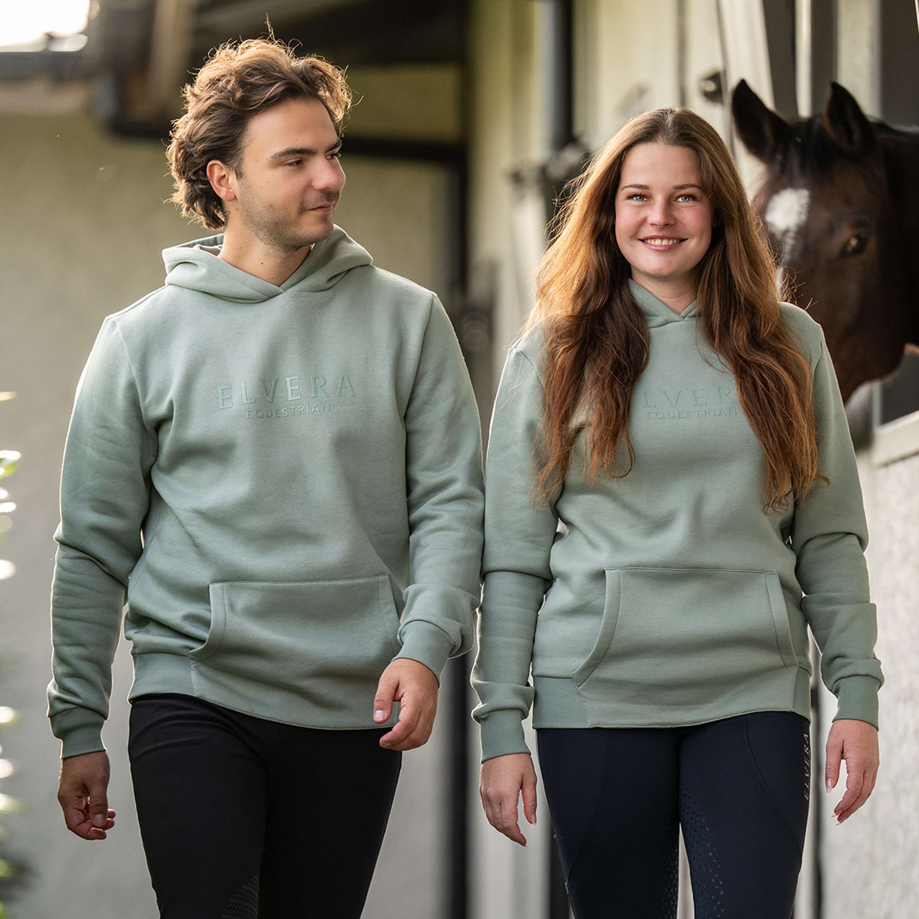 Elvera Equestrian Pull col Hoodie EEUnity Green Meleu