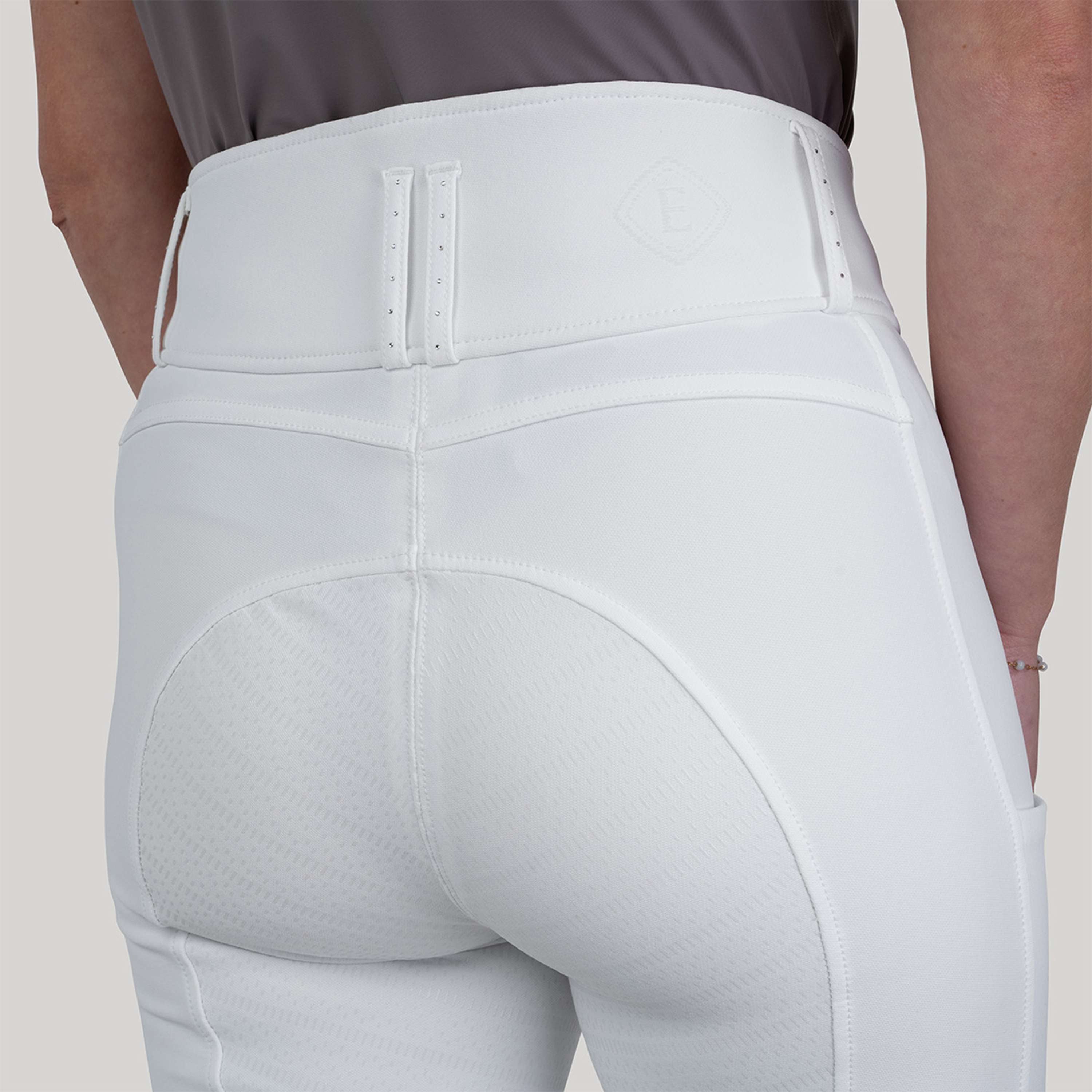 Elvera Equestrian Pantalon d'Équitation Performance Bling Blanc