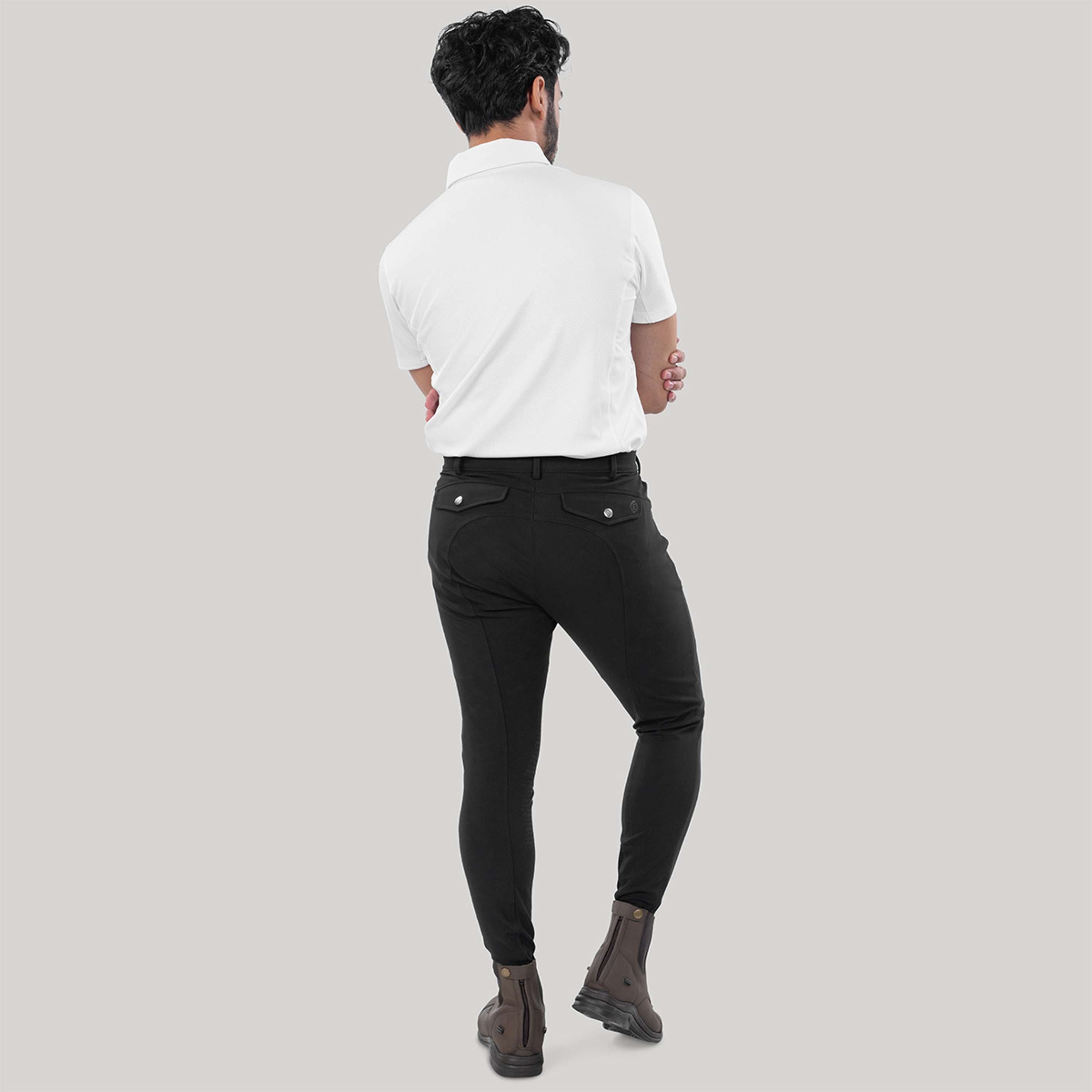 Elvera Equestrian Pantalon d'Équitation Dual Core Pro Half Seat Hommes Noir