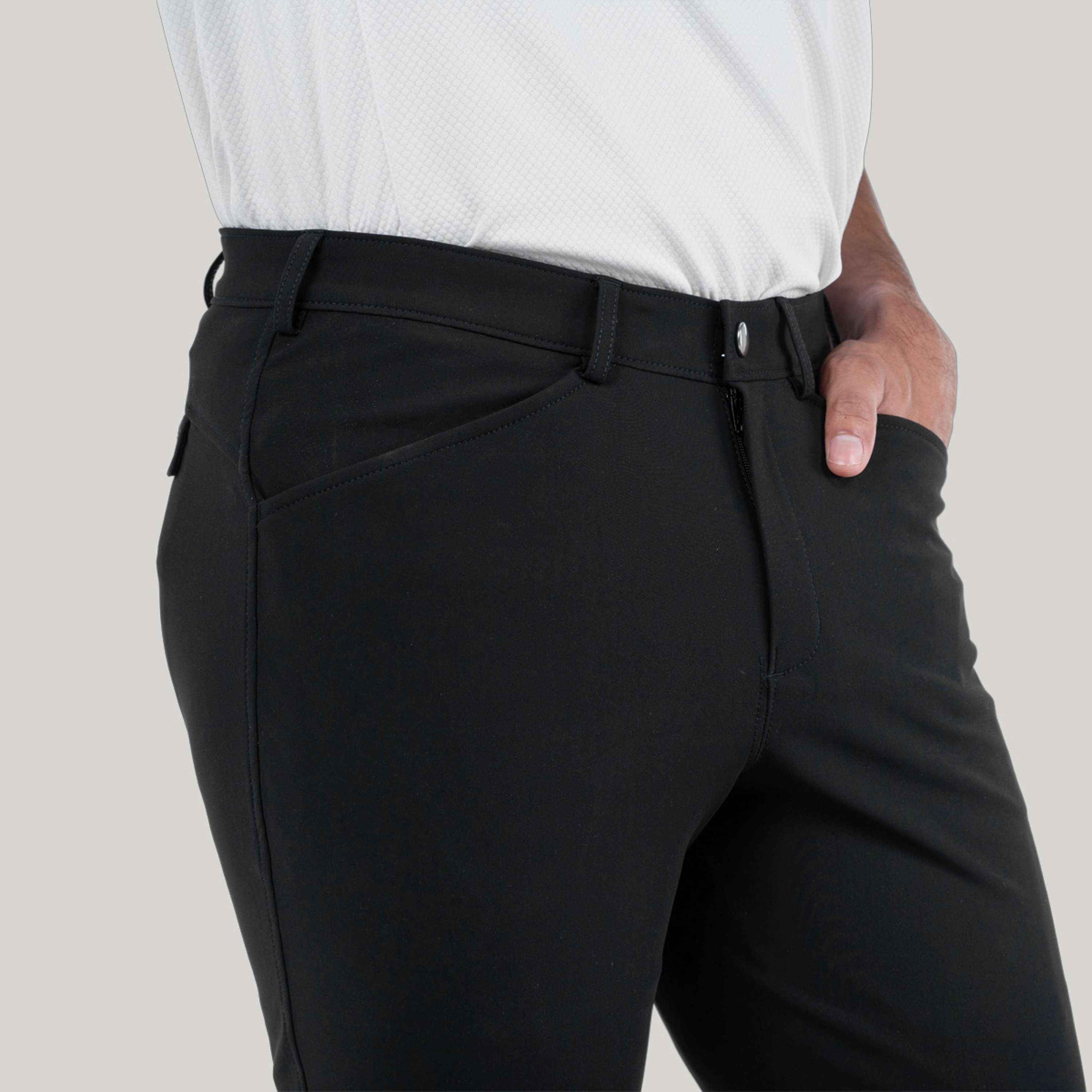 Elvera Equestrian Pantalon d'Équitation Dual Core Pro Half Seat Hommes Noir