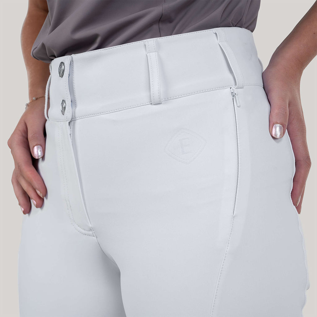 Elvera Equestrian Pantalon d'Équitation Sensitive Pro Half Seat Blanc