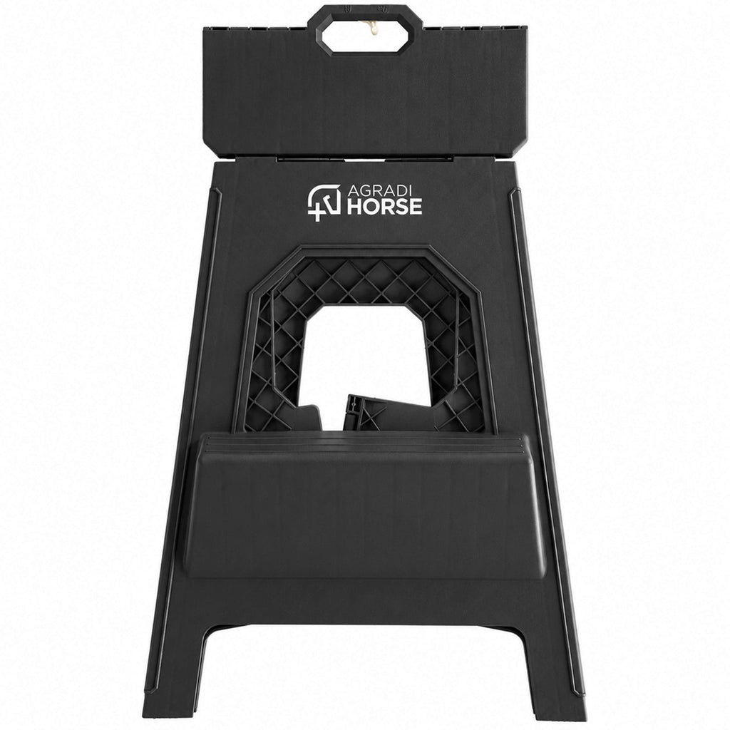 Agradi Horse Tabouret/Marche-Pied Pliant XH 49cm Noir