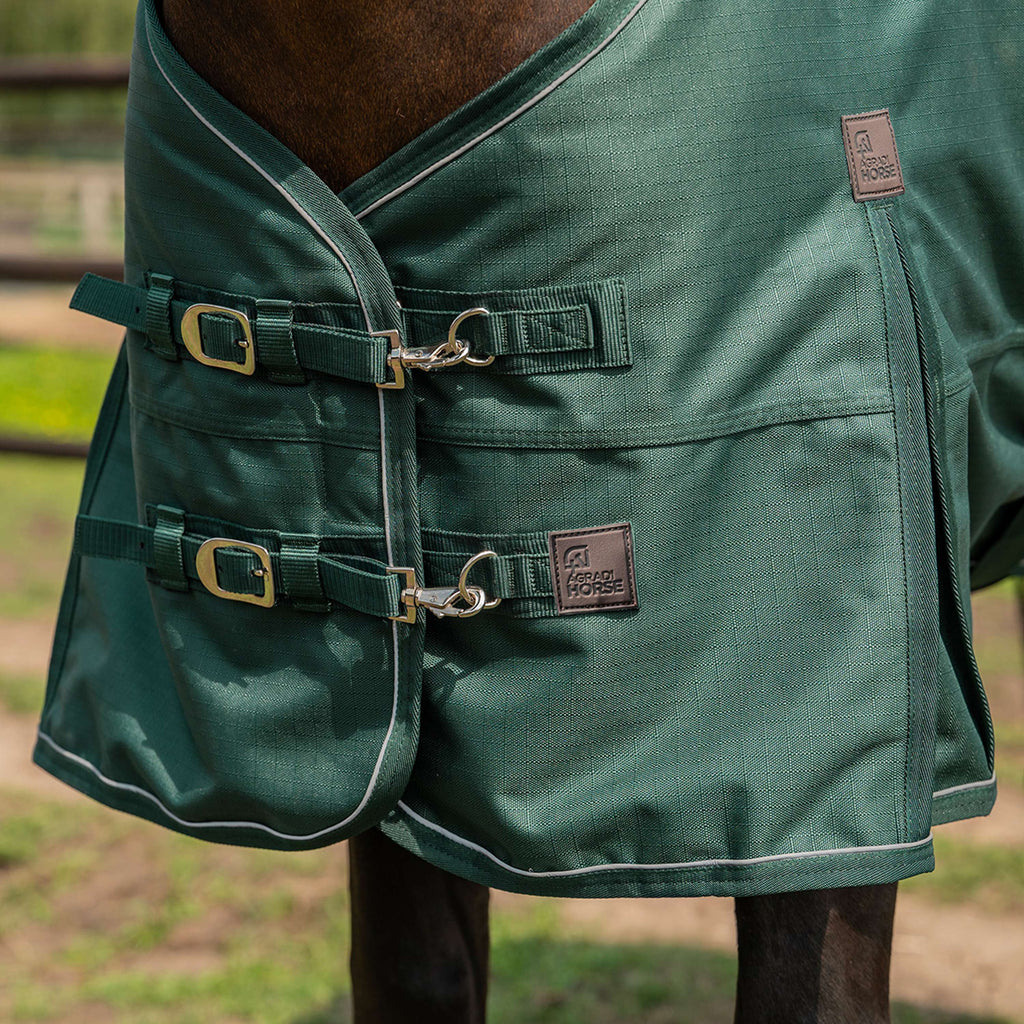 Agradi Horse Couverture d'Extérieur 1200D 300gr Bande Réfléchissante Vert