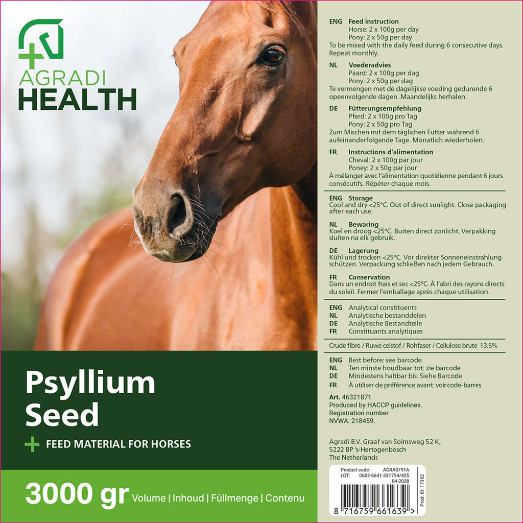 Agradi Health Psyllium Emballage Remplissage