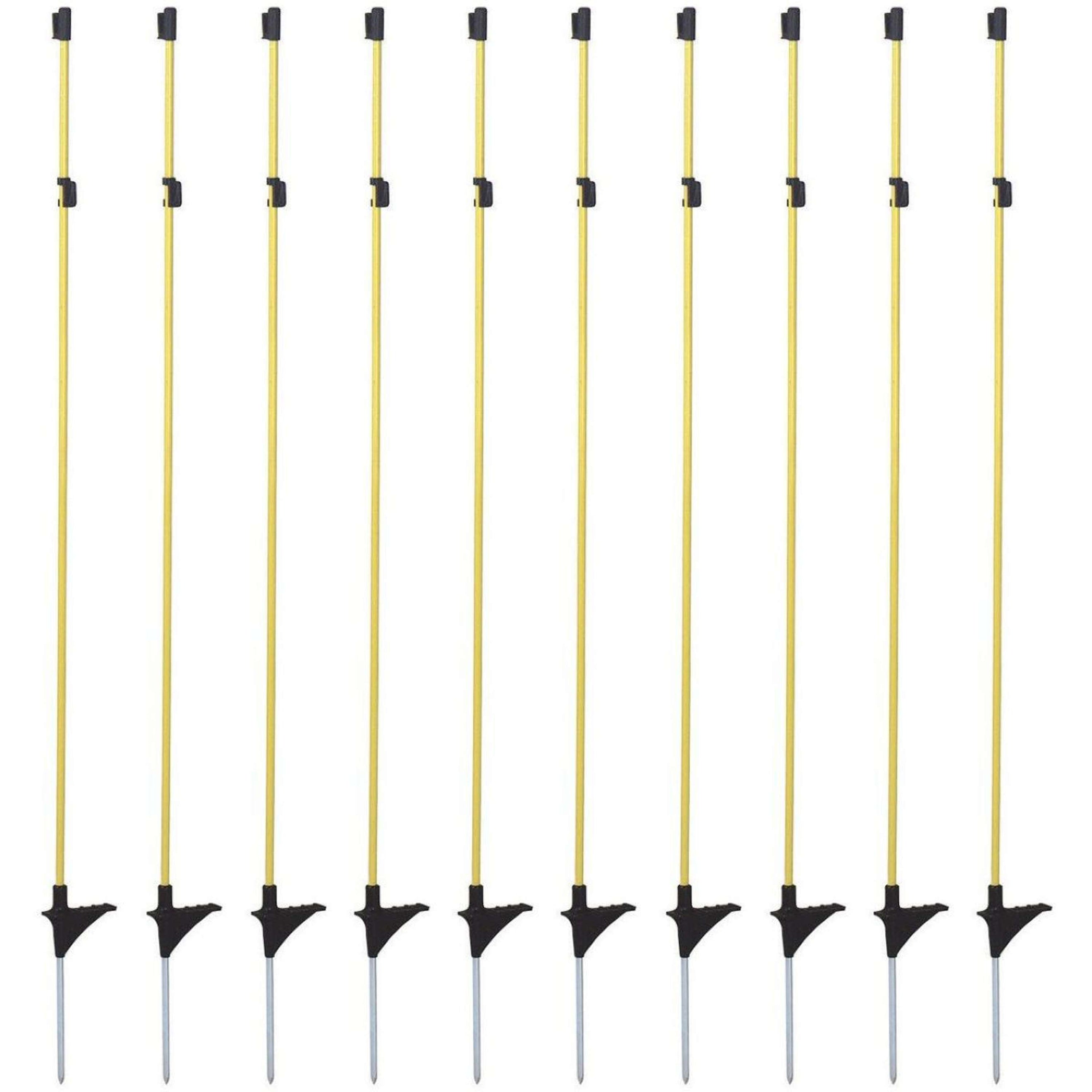 Agradi Power Piquet de Clôture Fibre de verre Goupille Métallique 10 Pièces Jaune