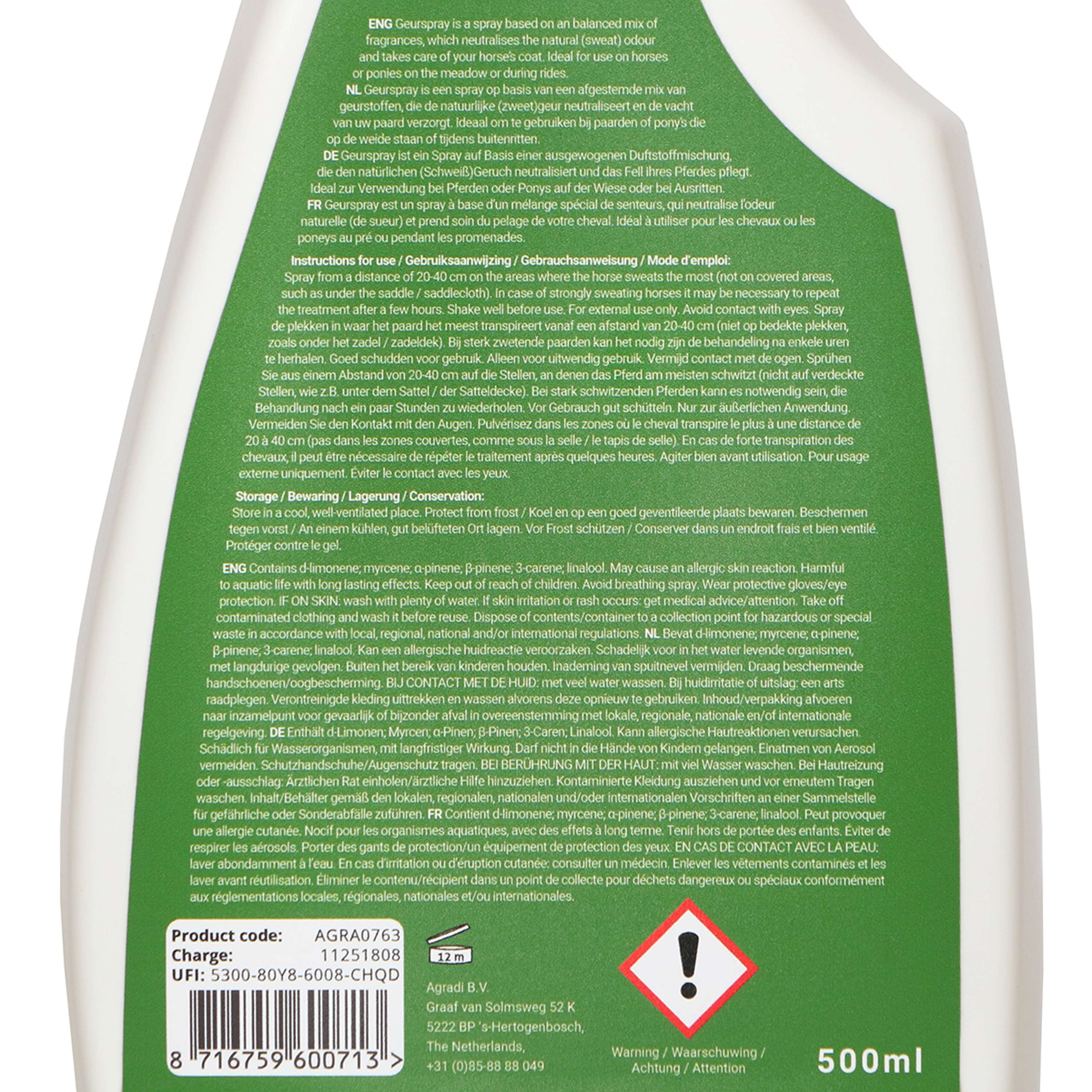 Agradi Horse Odeur Spray