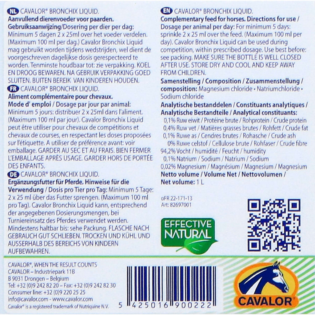 Cavalor Soutien du Système Respiratoire Bronchix Liq