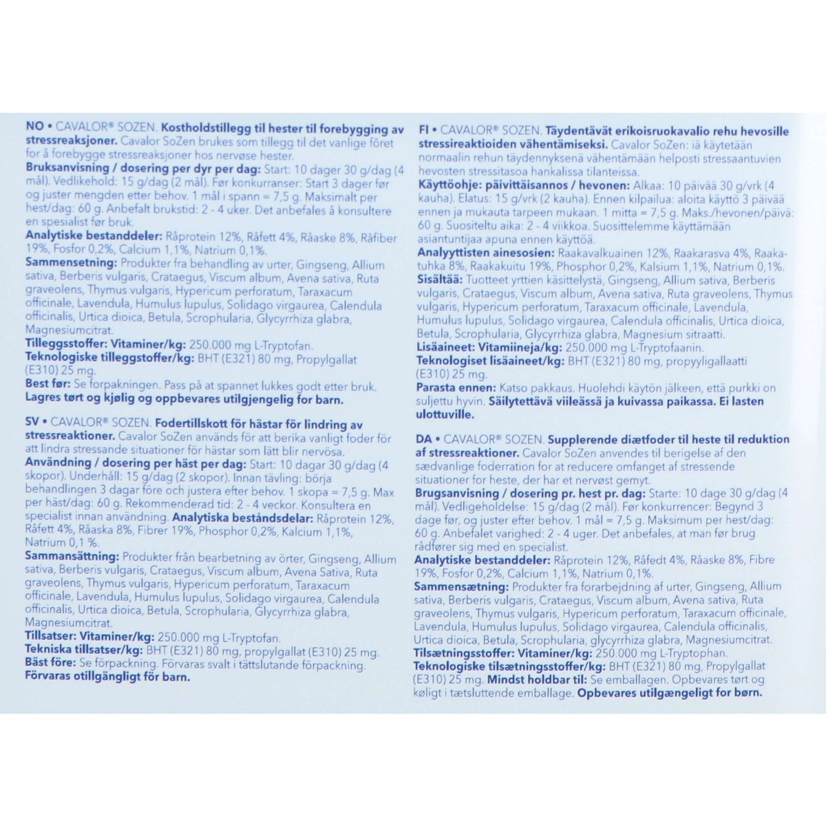 Cavalor Produit Calmant SoZen