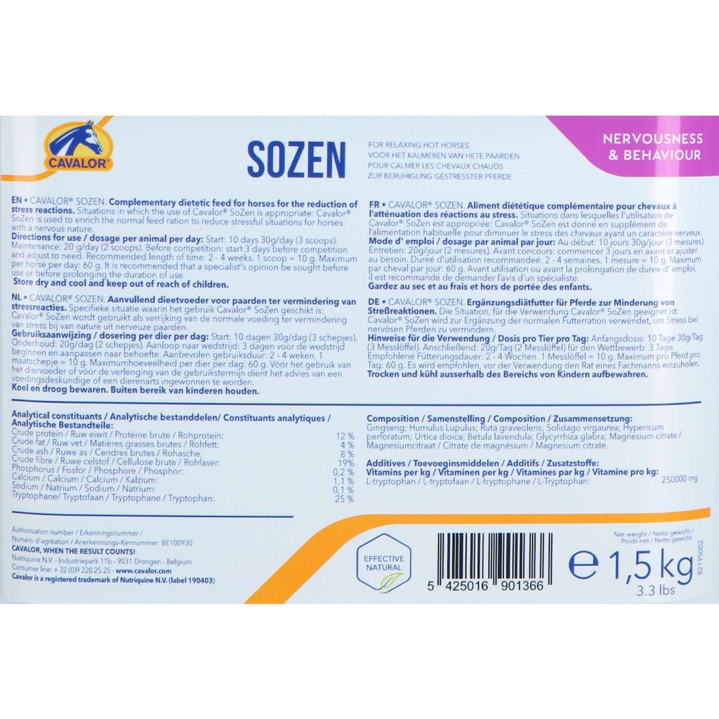 Cavalor Produit Calmant SoZen