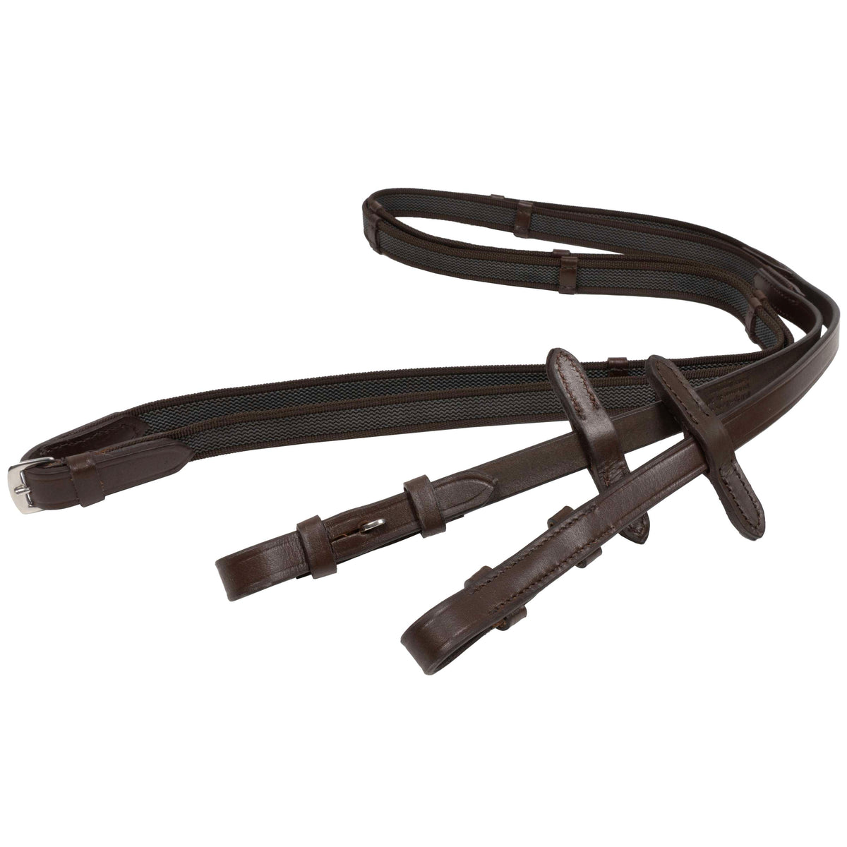 HKM Rênes Alterné avec Caoutchouc Marron
