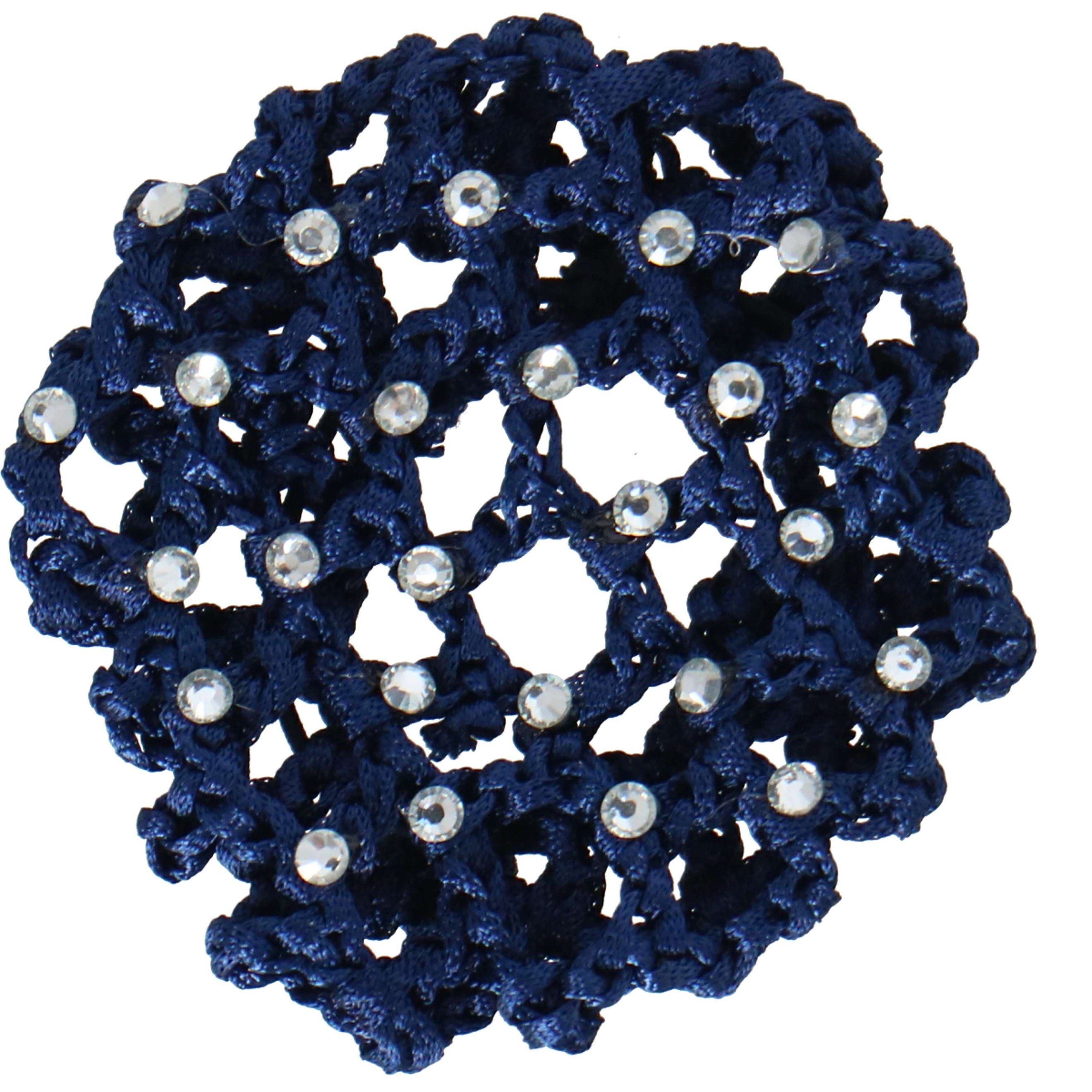 BR Filet à Cheveux avec Grandes Mailles et Pierres Diamant Bleu