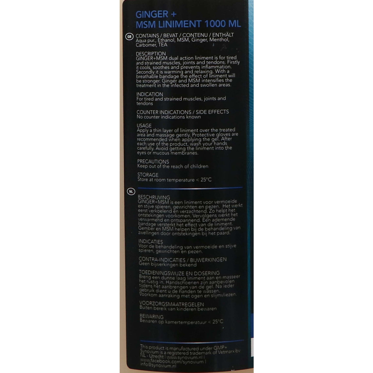 Synovium Liniment MSM Gingembre