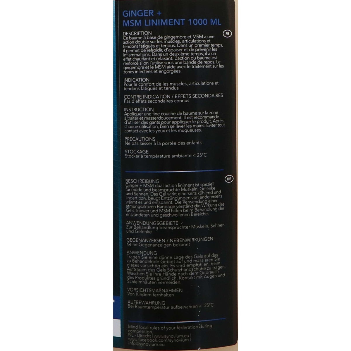 Synovium Liniment MSM Gingembre