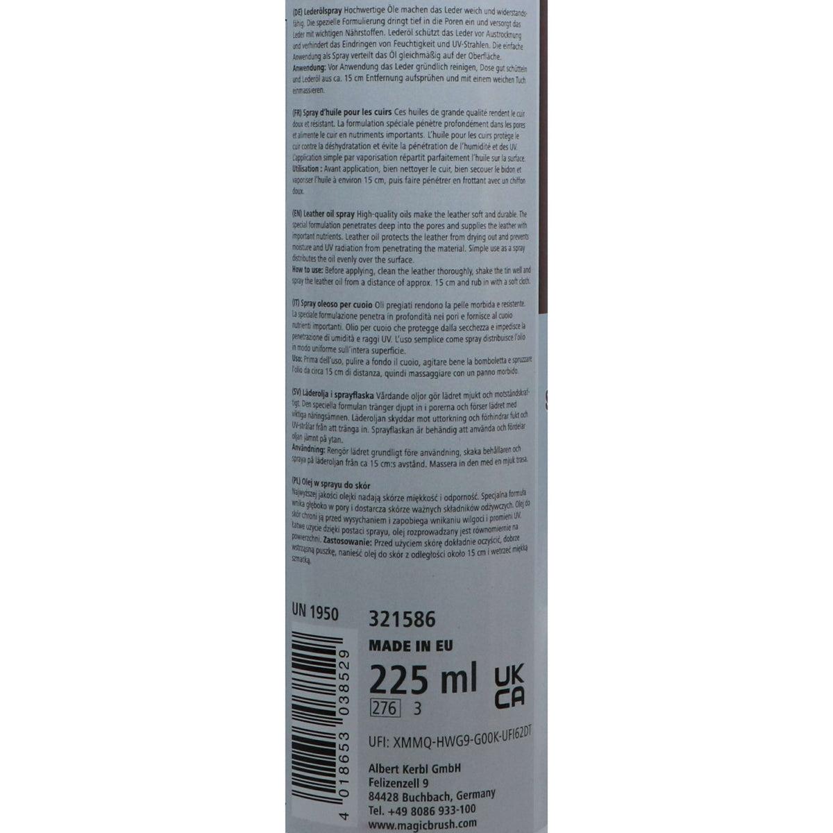 Kerbl Spray Huileux pour Cuir