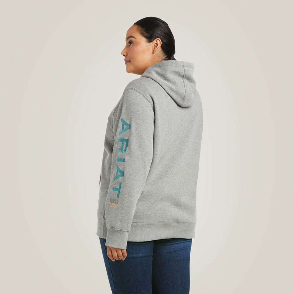 Ariat Pull col Hoodie Rebar Graphic Femme Gris bruyère