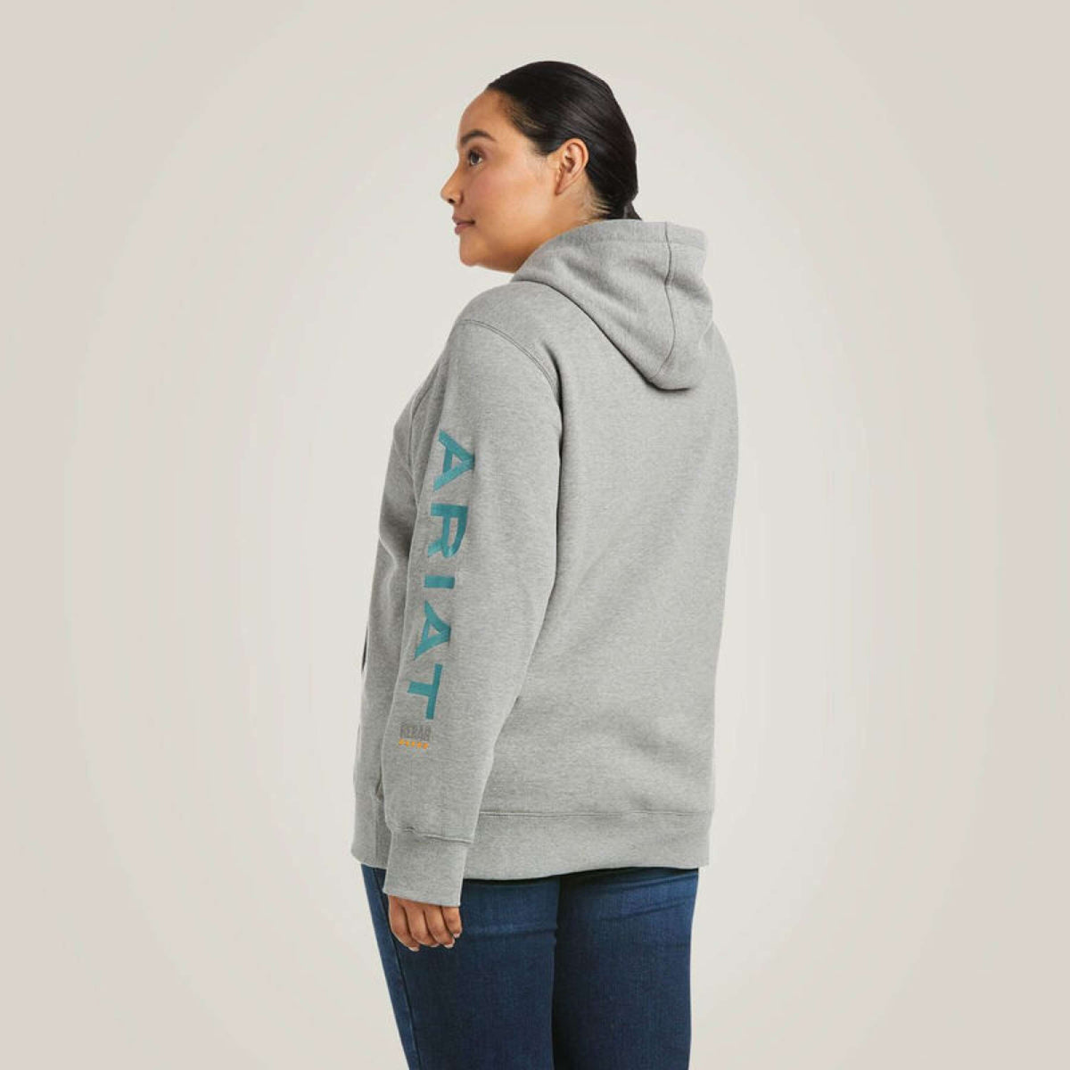 Ariat Pull col Hoodie Rebar Graphic Femme Gris bruyère