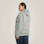 Ariat Pull col Hoodie Rebar Graphic Femme Gris bruyère