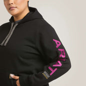 Ariat Pull col Hoodie Rebar Graphic Femme Noir/Violet