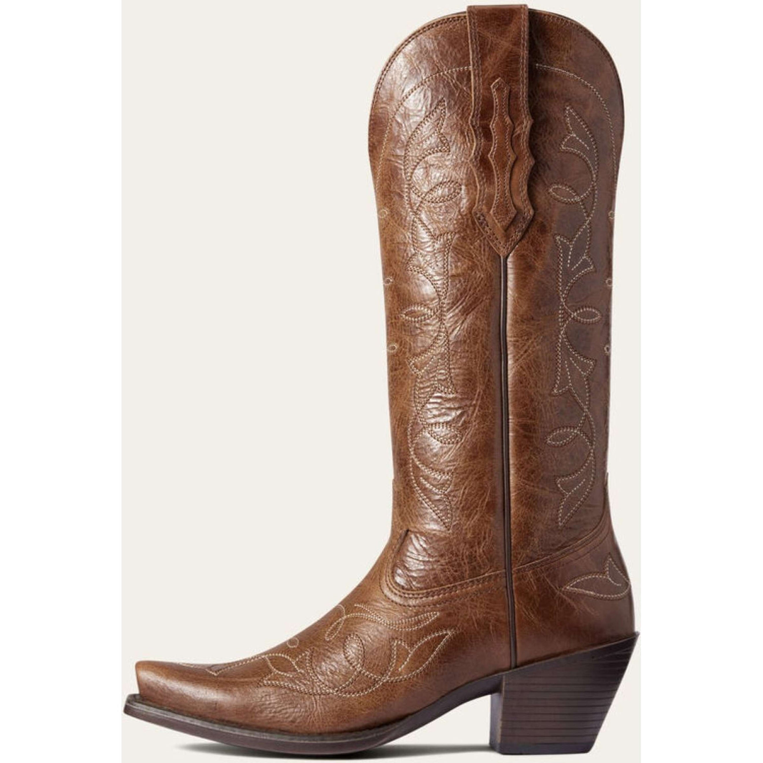 Ariat Bottes Western Heritage D Toe StretchFit Femme Dark Tan Ariat Bottes Western Heritage D Toe StretchFit Femme Dark Tan