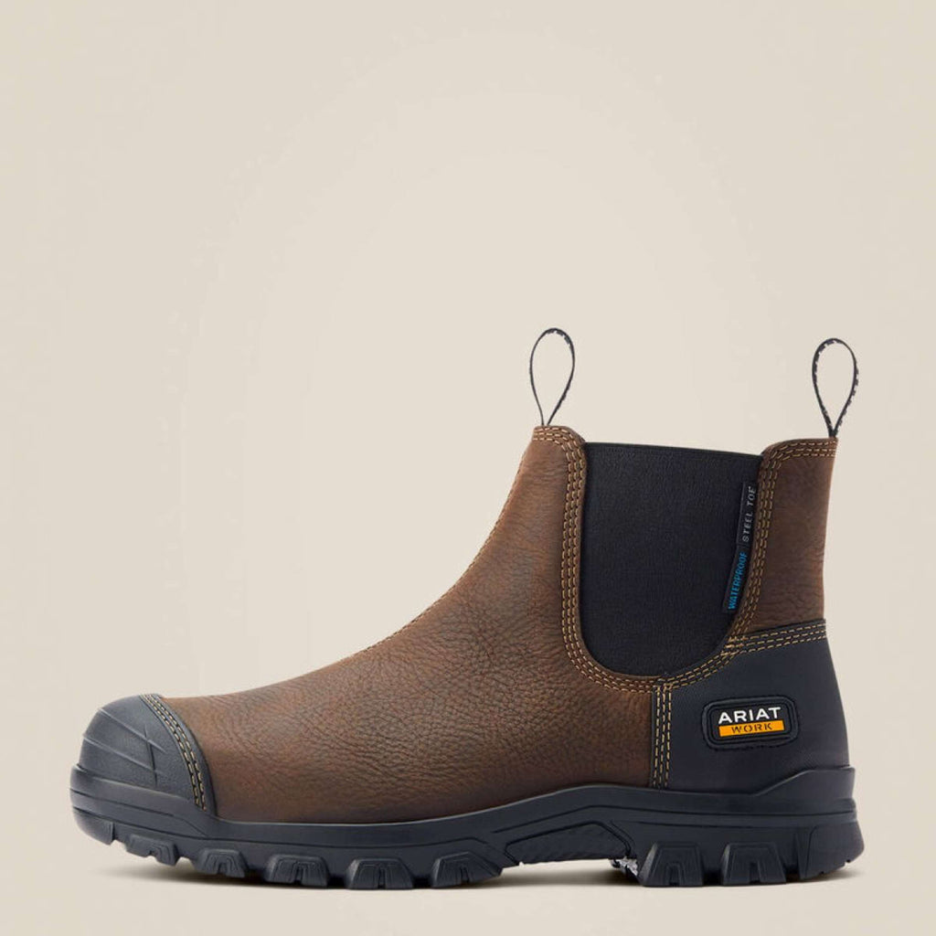 Ariat Jodhpurs Treadfast Chelsea Waterproof Steel Toe Hommes Marron foncé