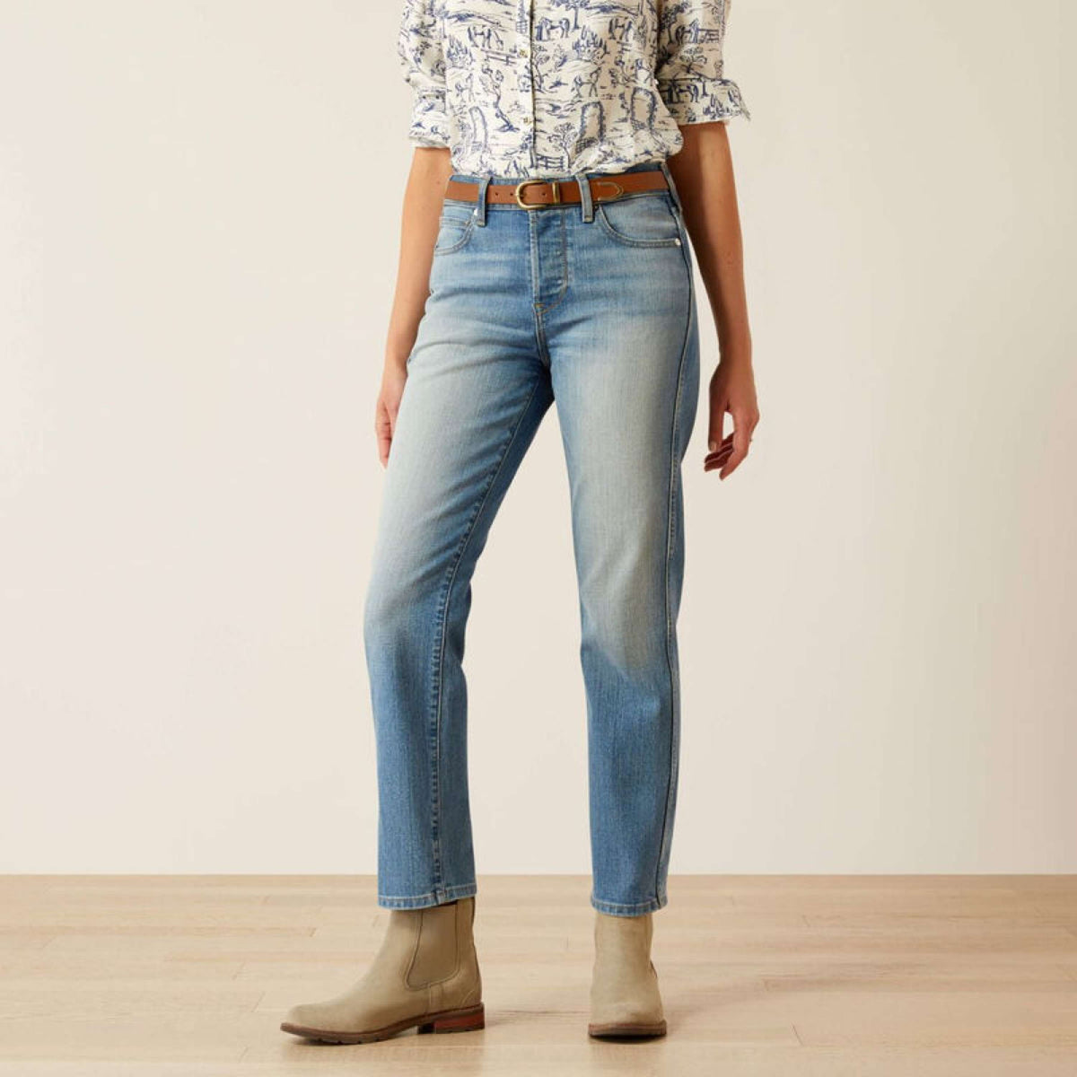 Ariat Jeans High Rise Bridle Slim Straight Leg Femme Abeline