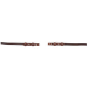 BR Rênes de Dressage Cuir/Caoutchouc Arrêts 16mm Oak/Silver