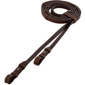 BR Rênes de Dressage Cuir/Caoutchouc Arrêts 16mm Oak/Silver
