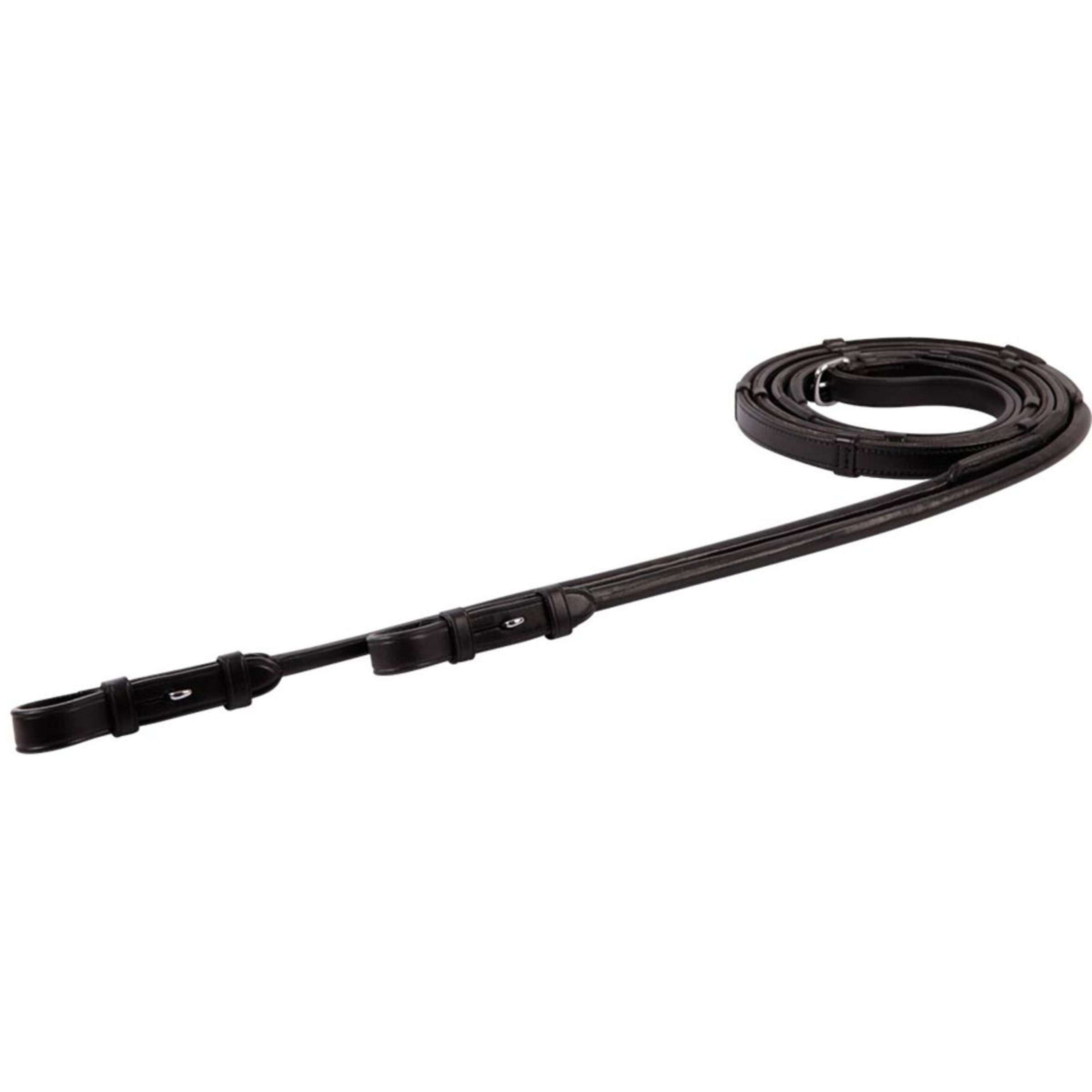 BR Rênes de Dressage Cuir Antidérapant Noir BR Rênes de Dressage Cuir Antidérapant Noir
